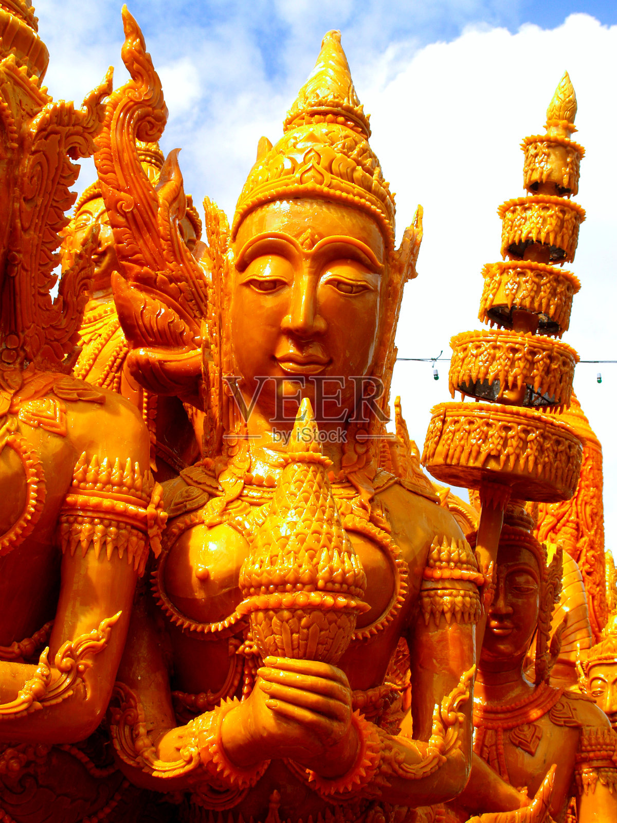 泰国风格的蜡烛节乌邦查他尼泰国照片摄影图片