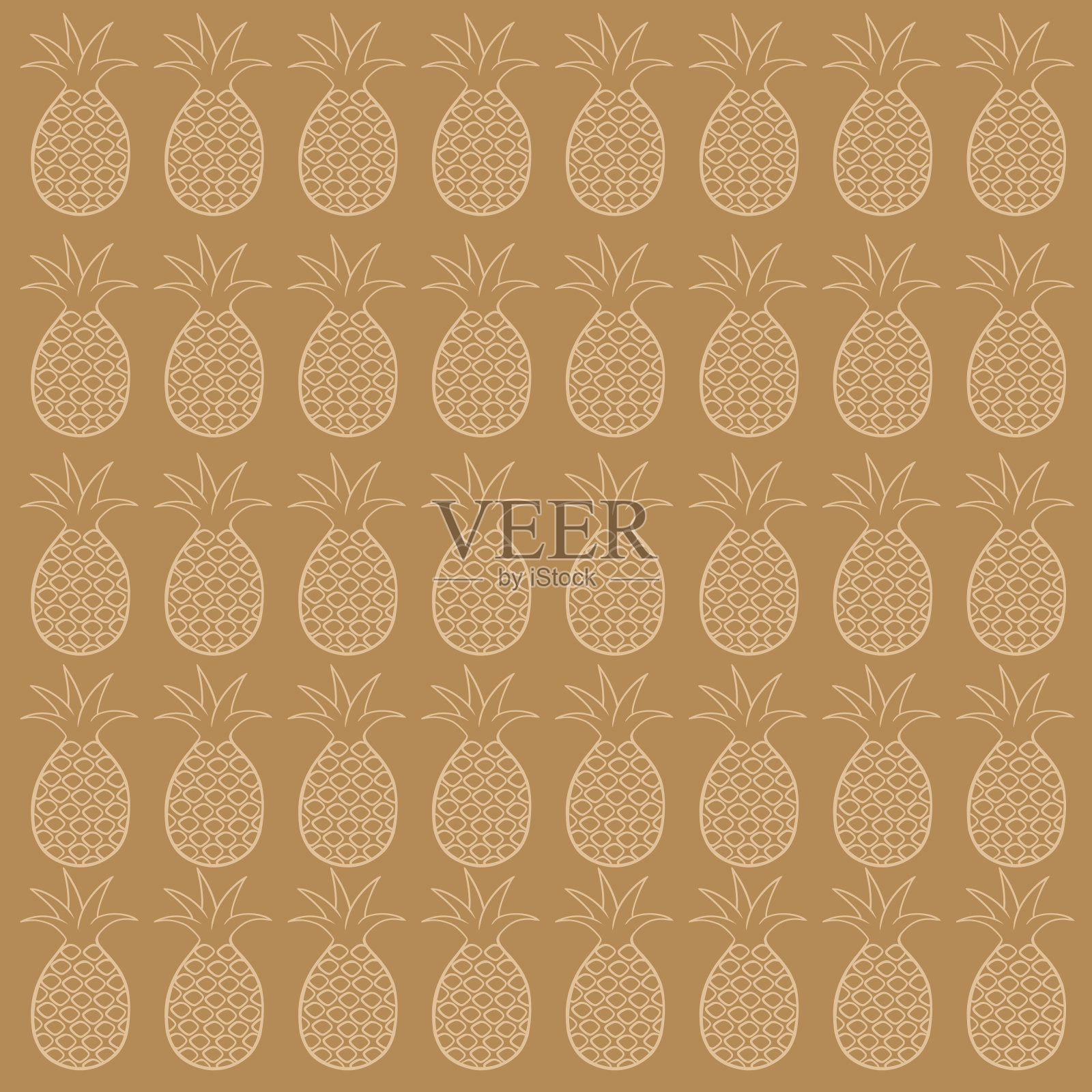 菠萝无缝模式插画图片素材