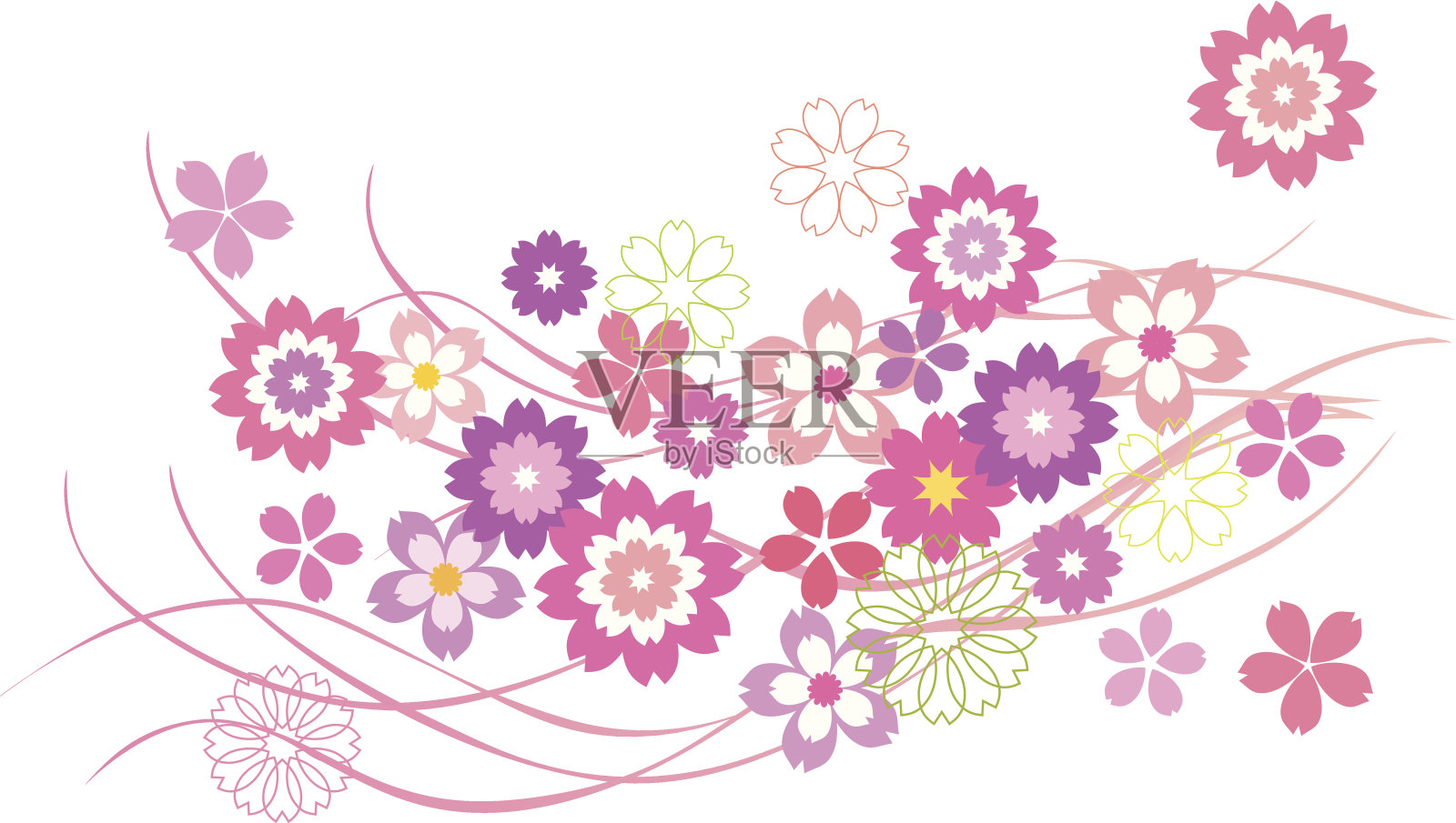 美丽的樱花(sakura)插画图片素材