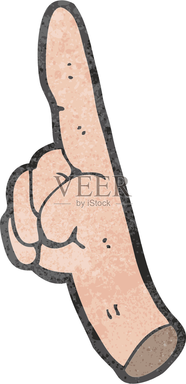 指向手复古卡通插画图片素材