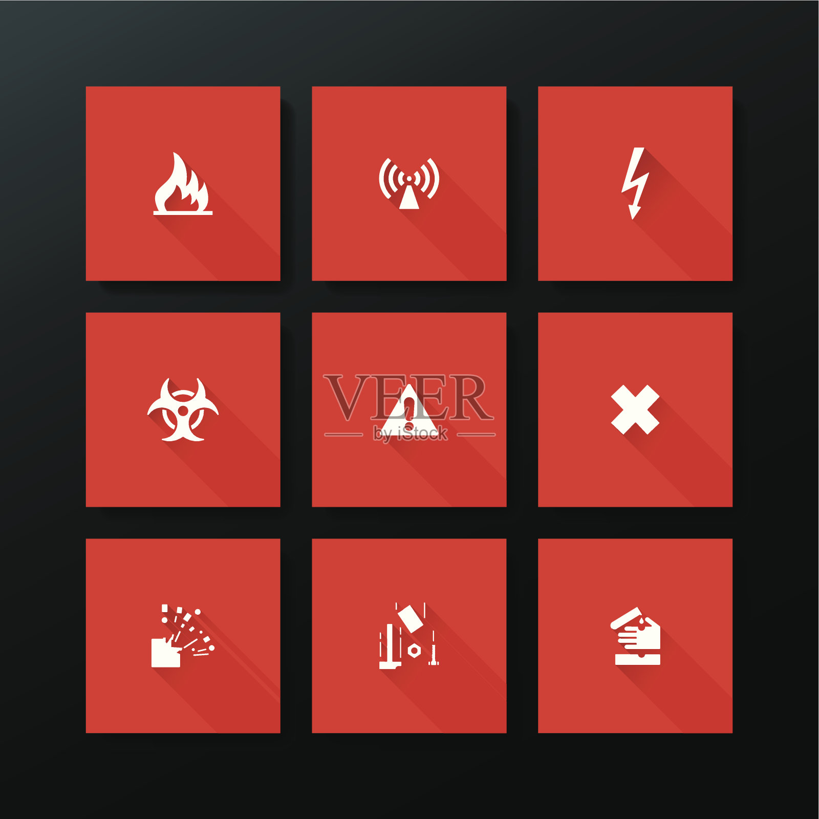 矢量平面警告图标设置图标素材