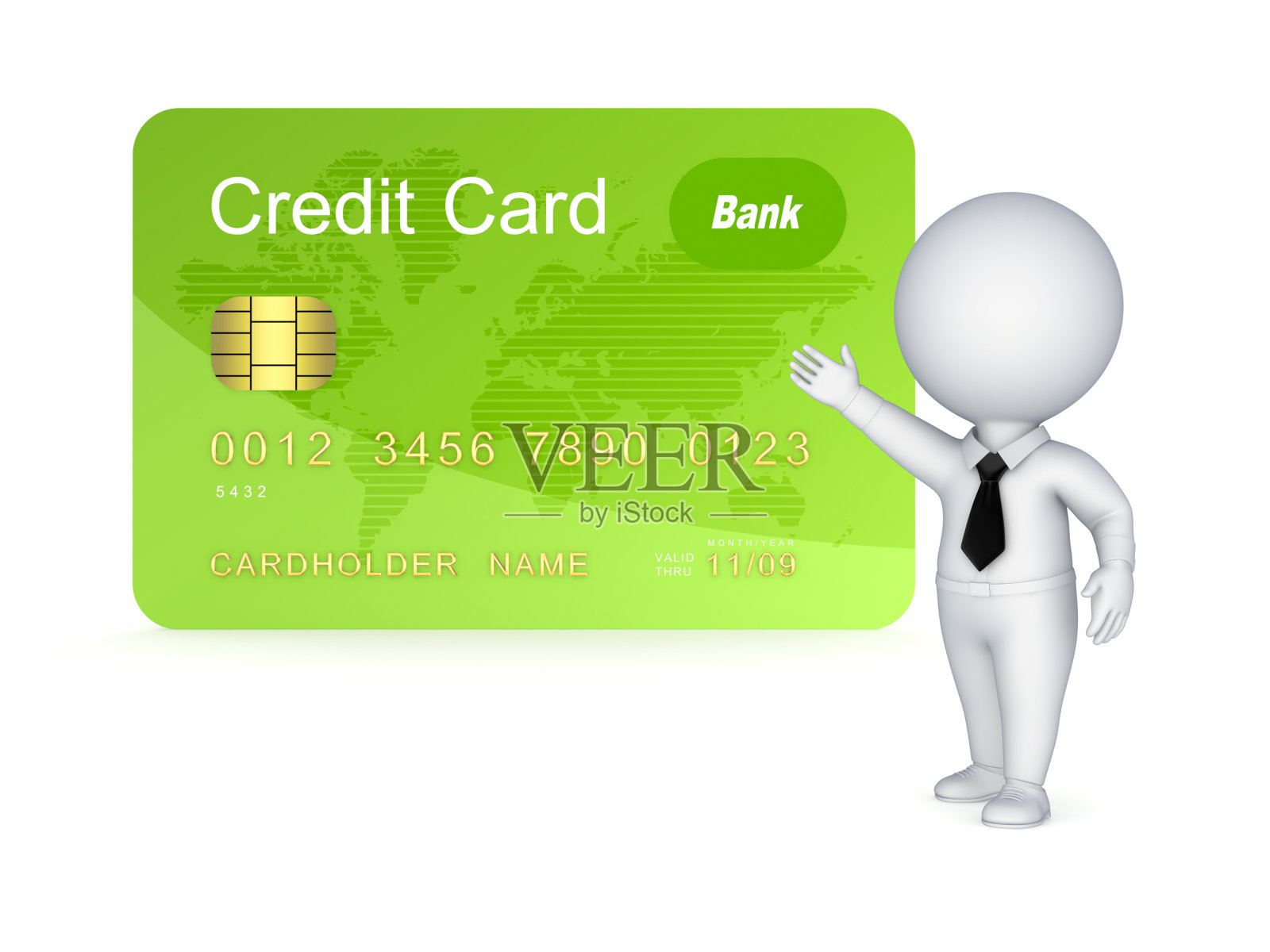 3d小人和信用卡。照片摄影图片