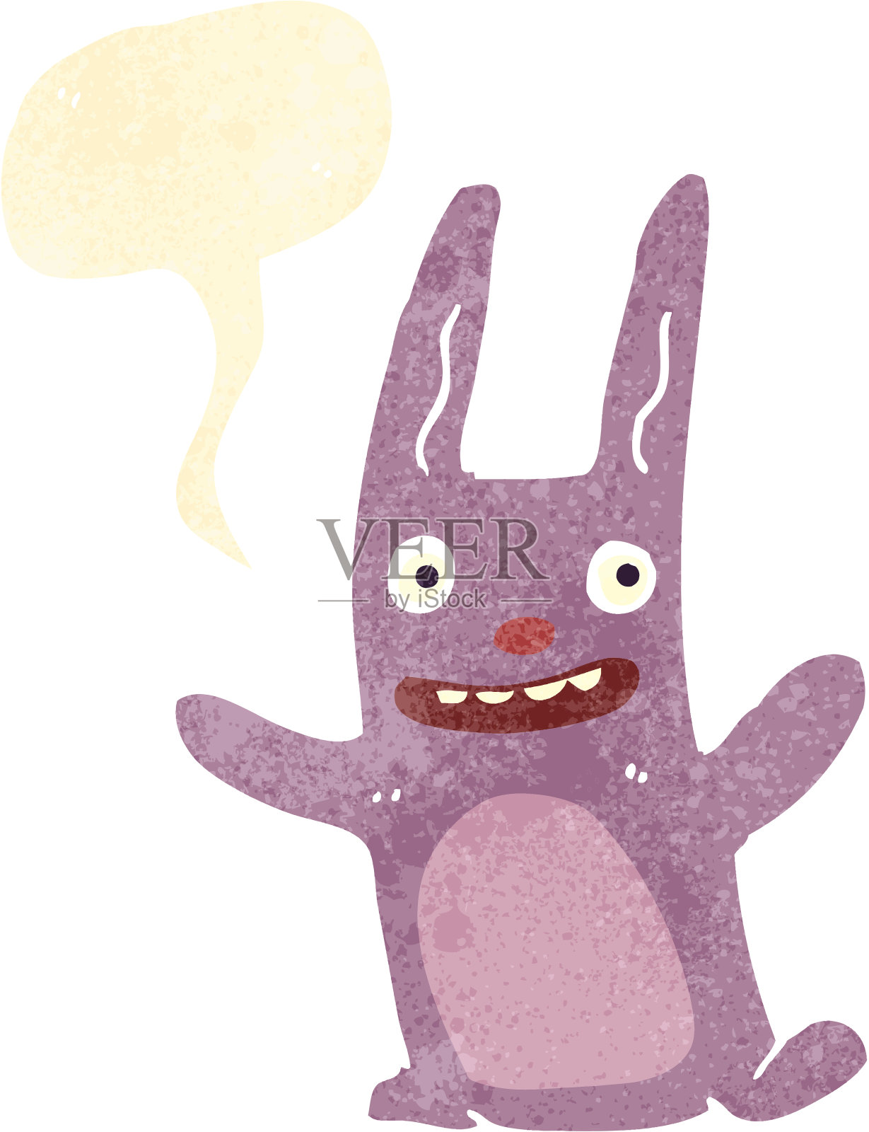 复古卡通搞笑兔子插画图片素材