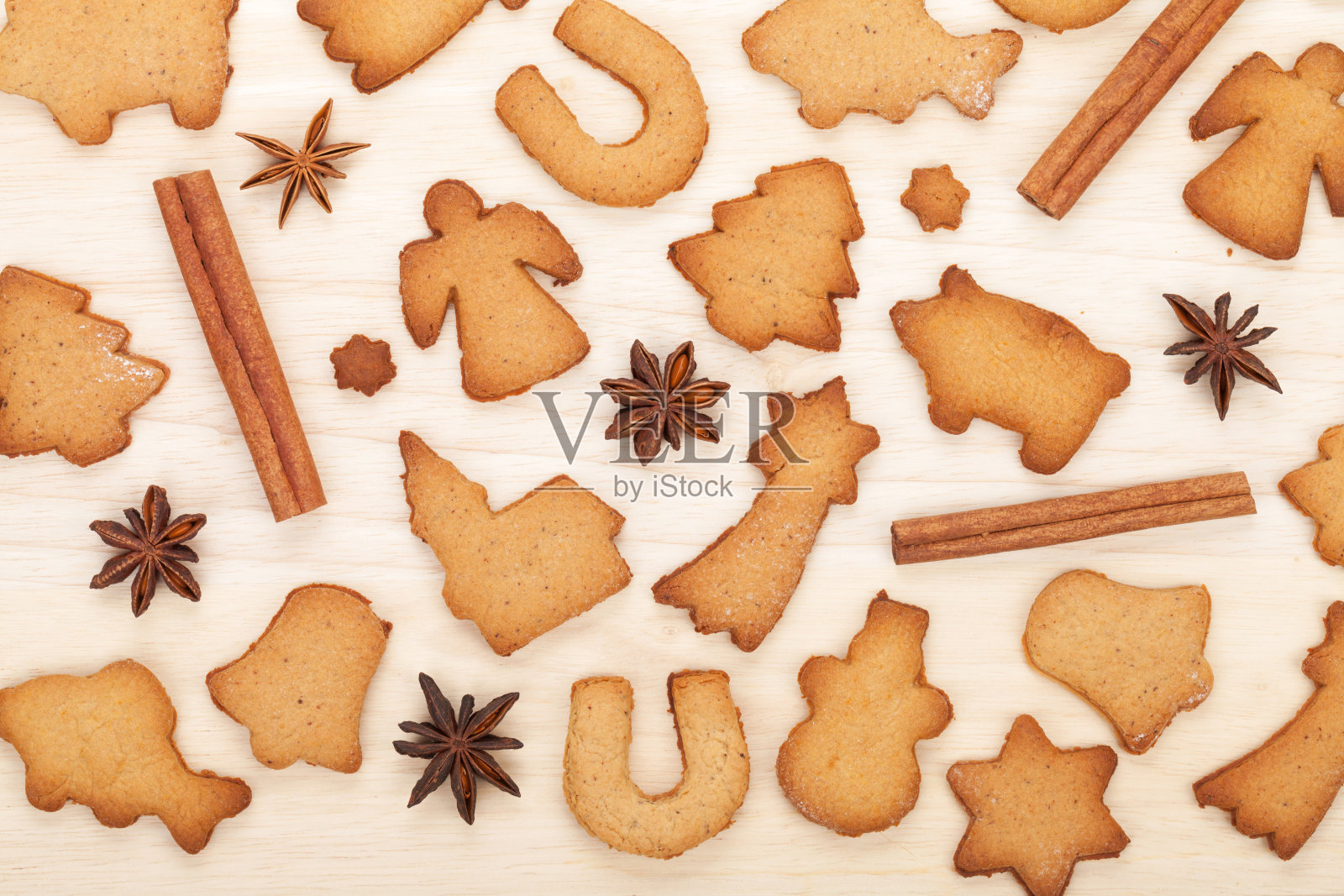 各种各样的姜饼曲奇照片摄影图片