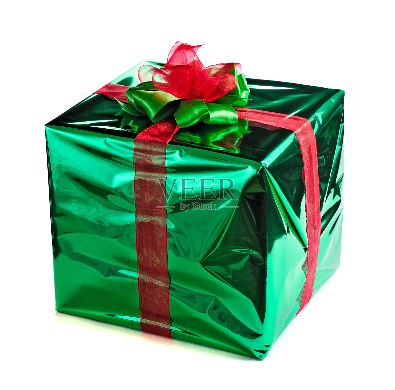 绿色的礼物盒照片摄影图片