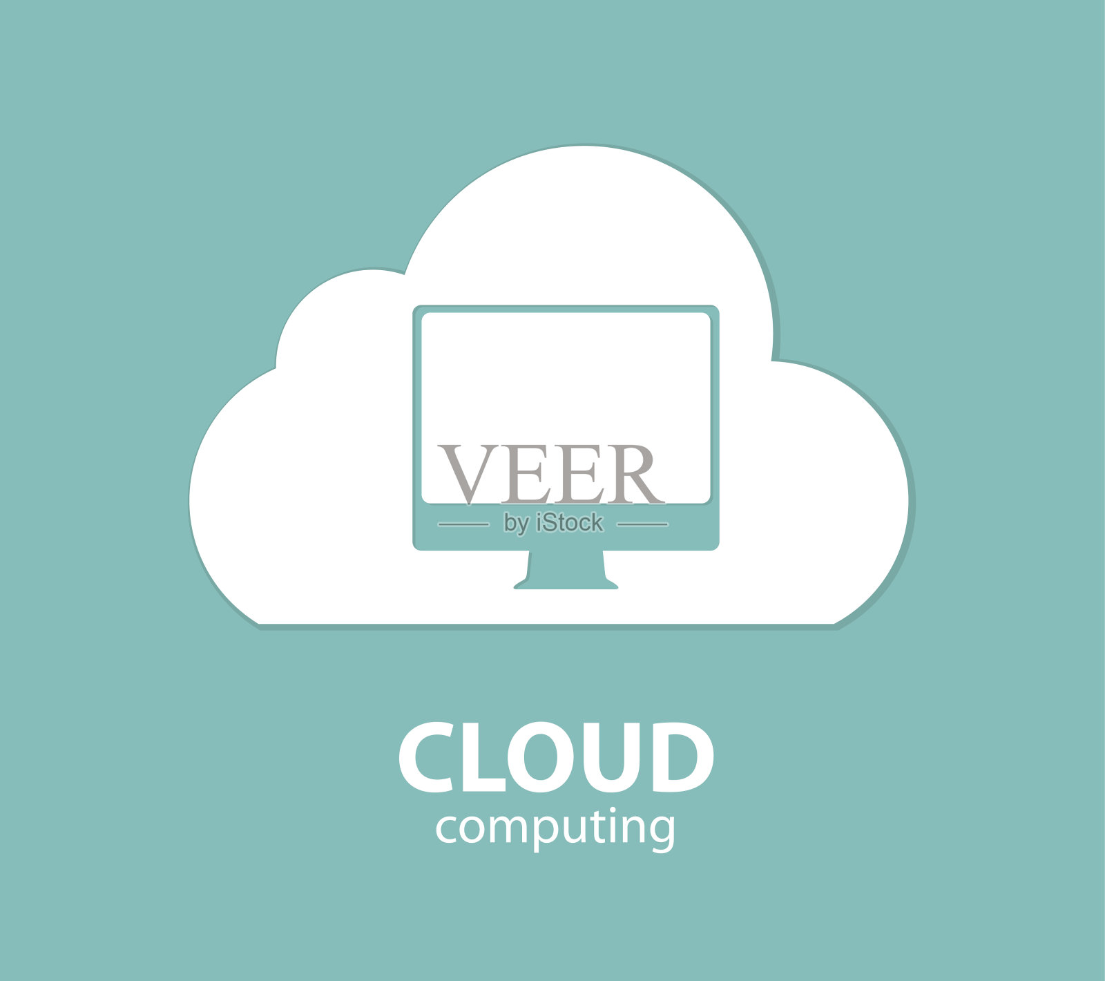 不同电子设备上的云计算概念。向量设计元素图片