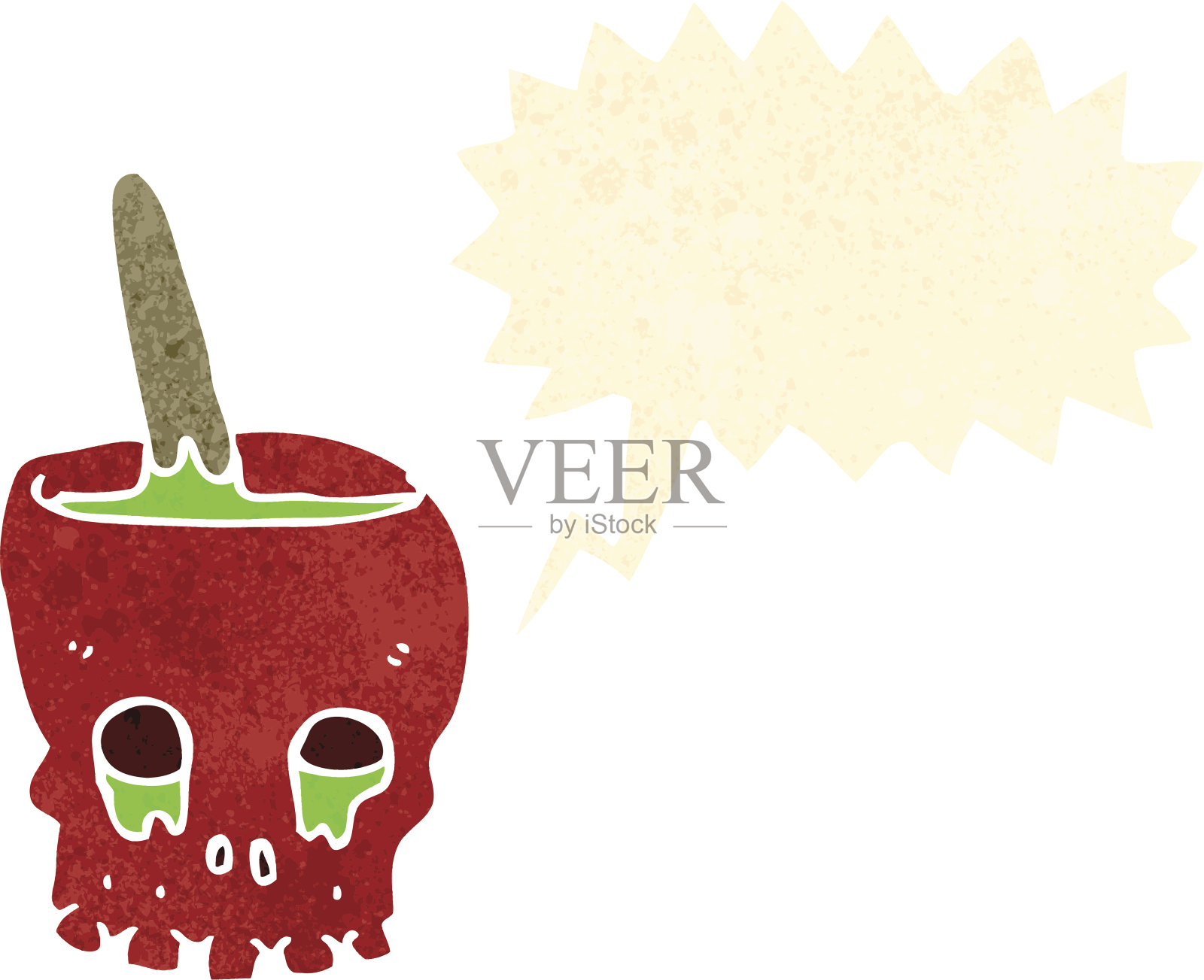 复古卡通gross skull万圣节插画图片素材