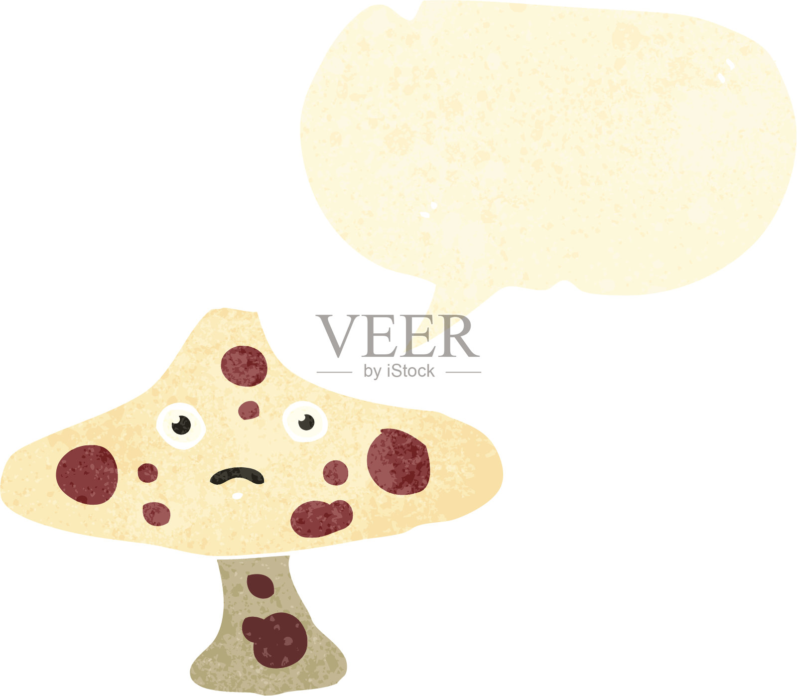 复古的卡通伞菌插画图片素材