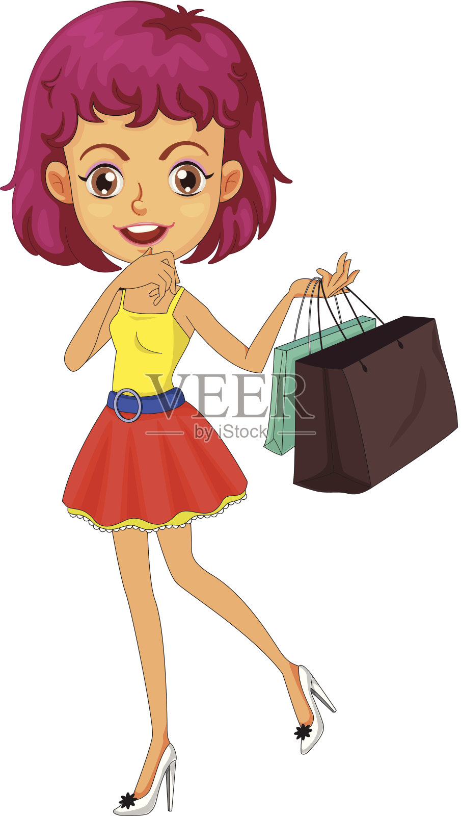 年轻的女人插画图片素材