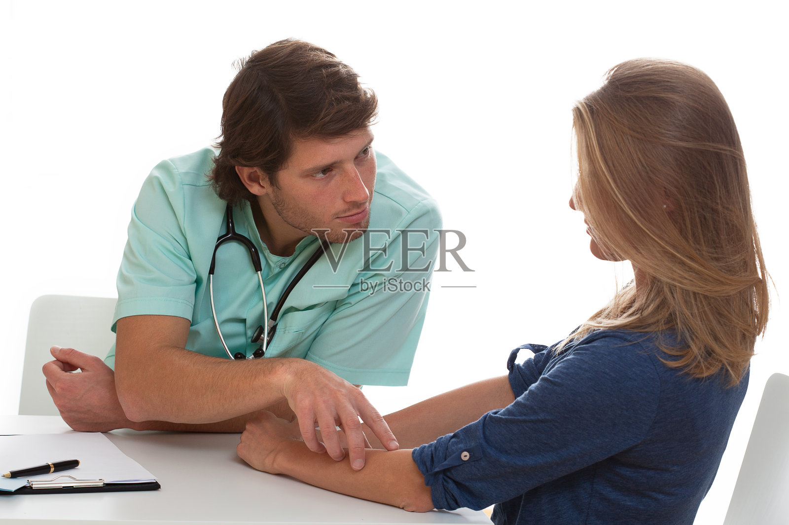 医生和他的病人调情照片摄影图片