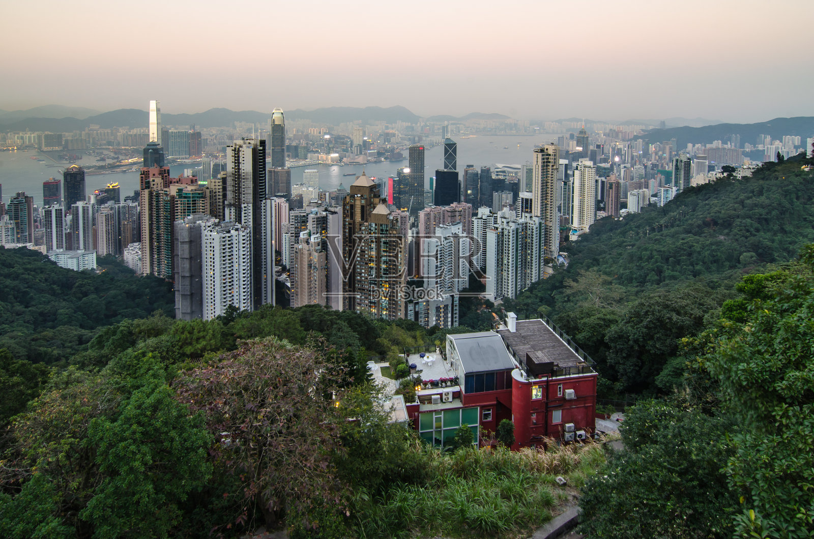 黄昏时分的香港照片摄影图片