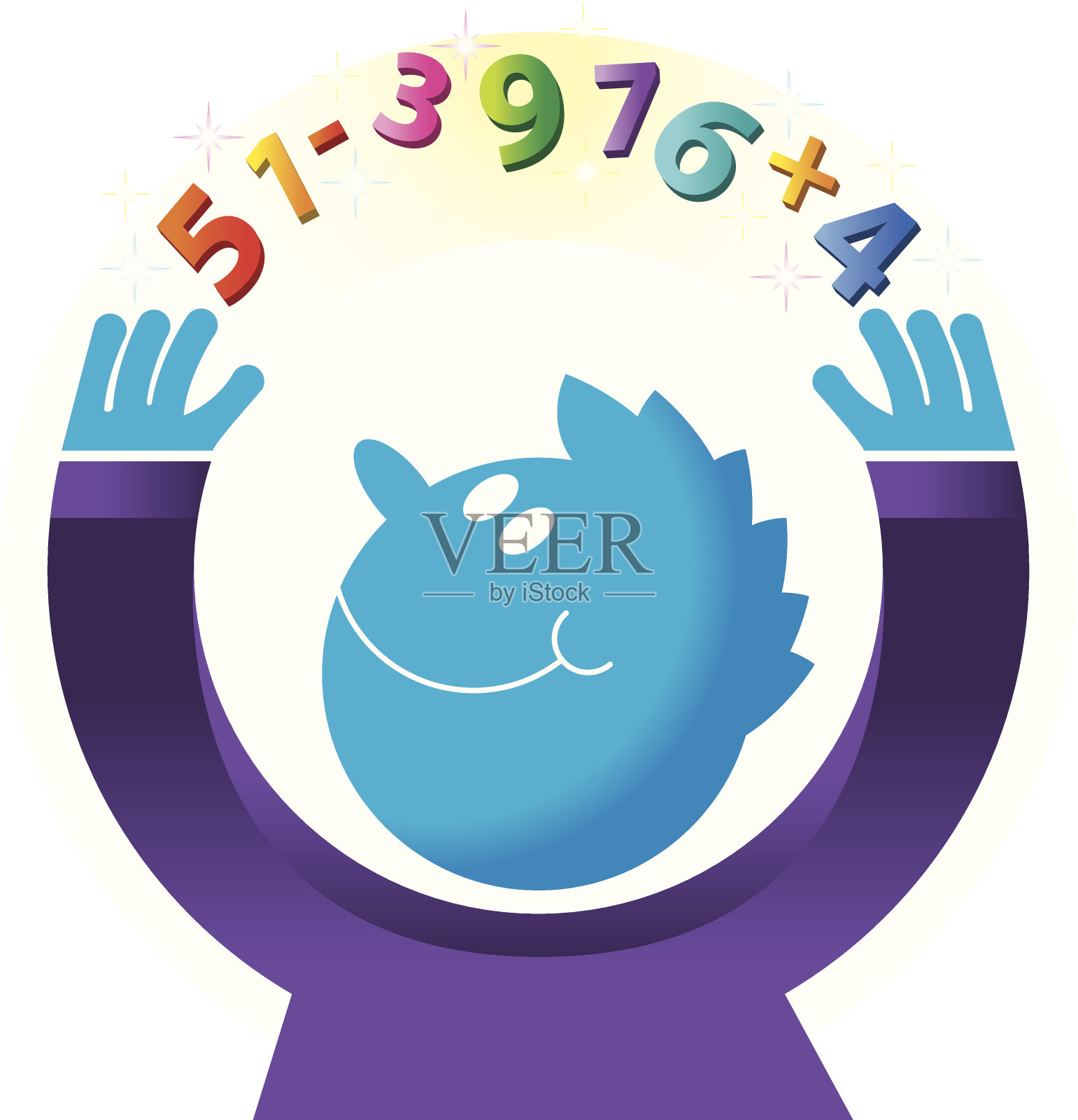 男孩算术C插画图片素材