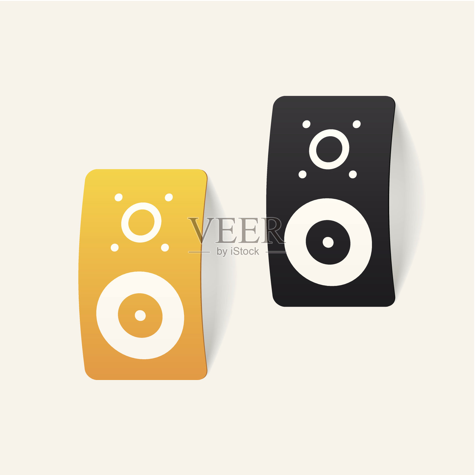 写实设计元素:大音乐喇叭插画图片素材