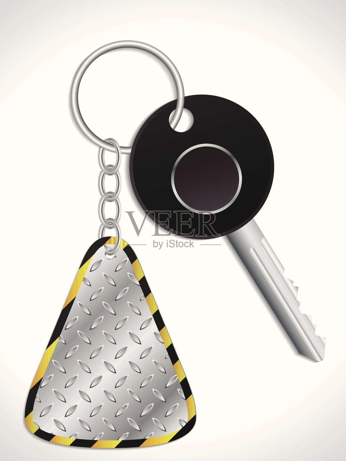 钥匙与金属钥匙持有人插画图片素材