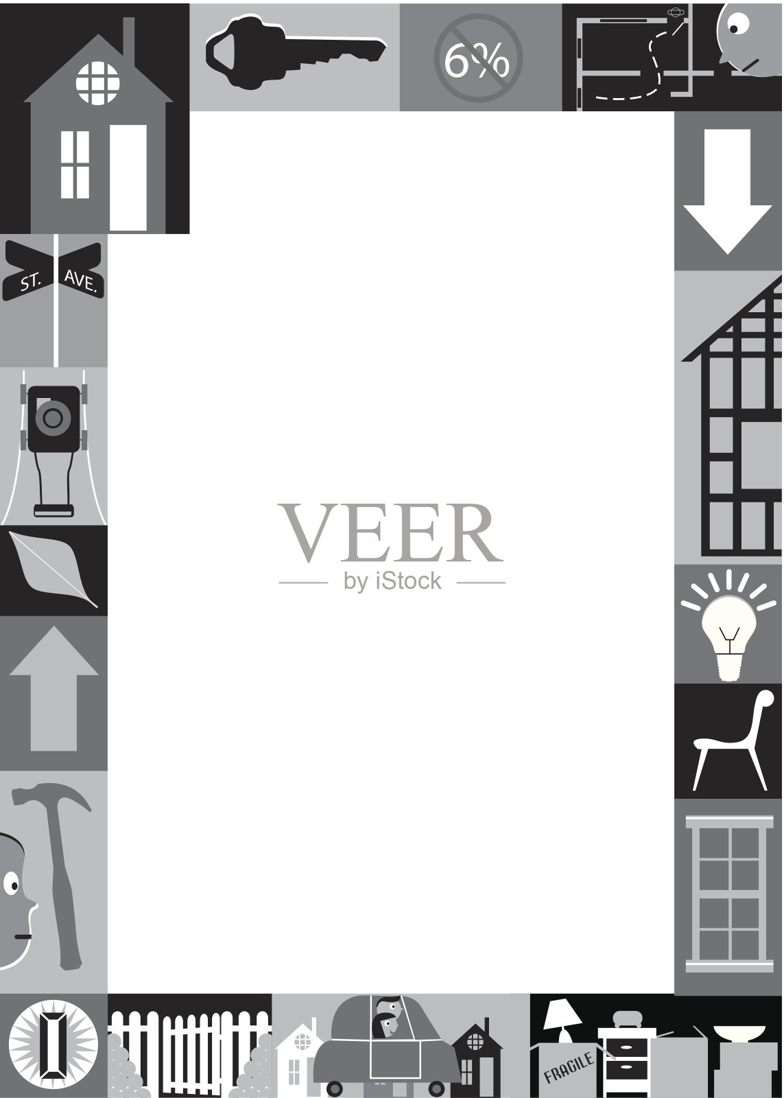 房子框架插画图片素材