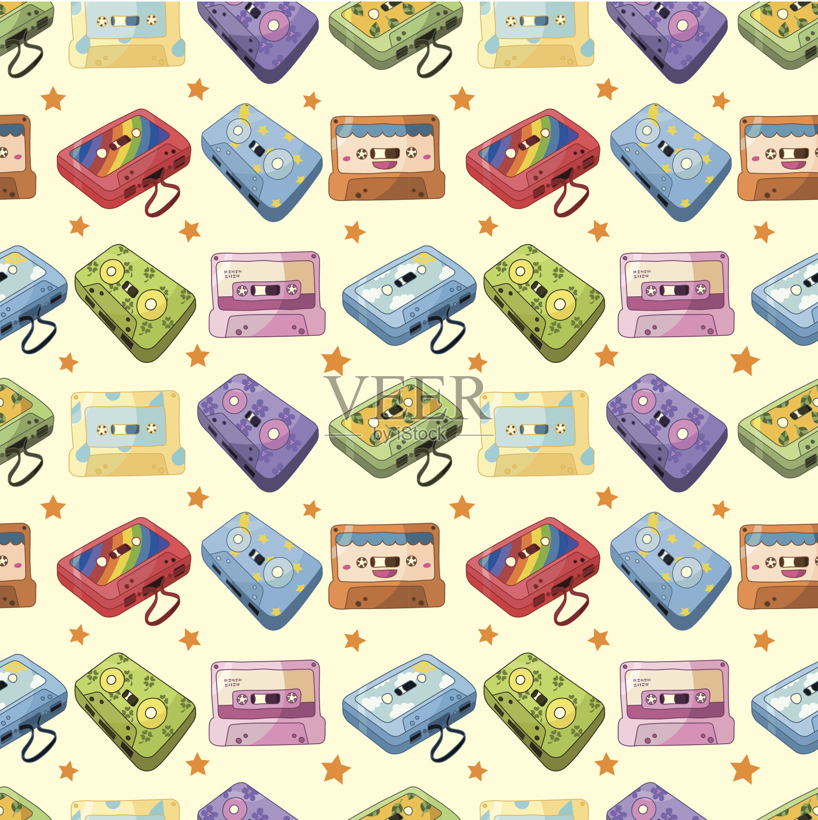 卡通带卡插画图片素材