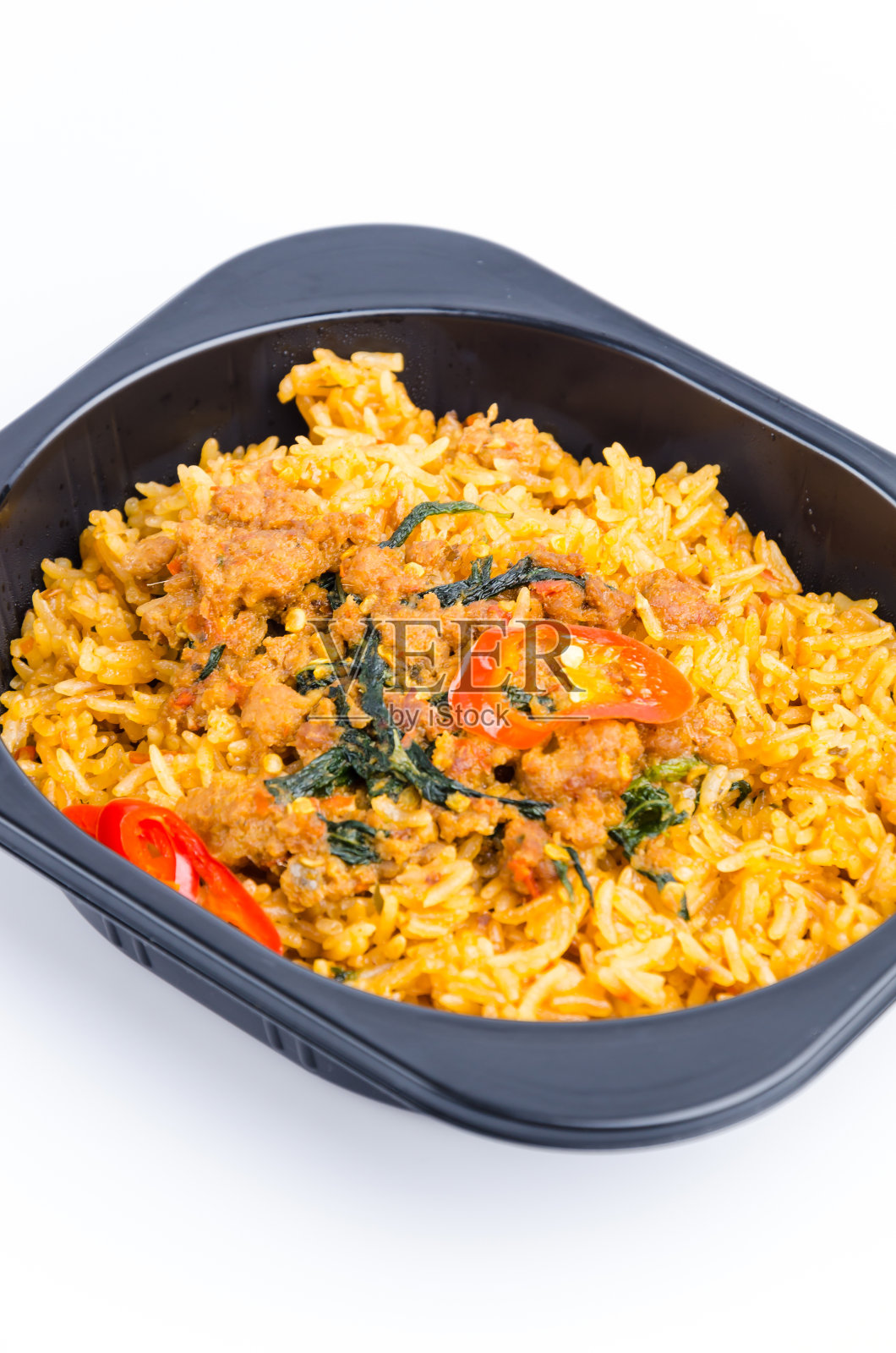 罗勒叶炒猪肉照片摄影图片