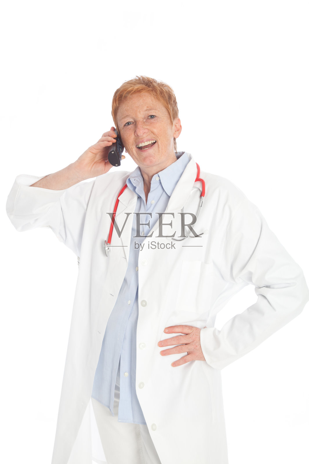 给女医生打电话照片摄影图片