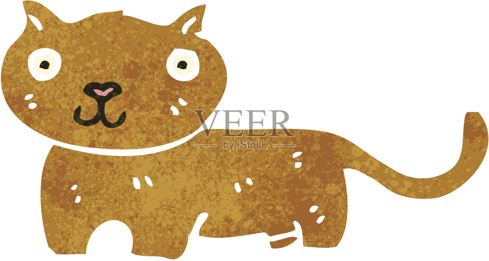 复古的卡通猫插画图片素材