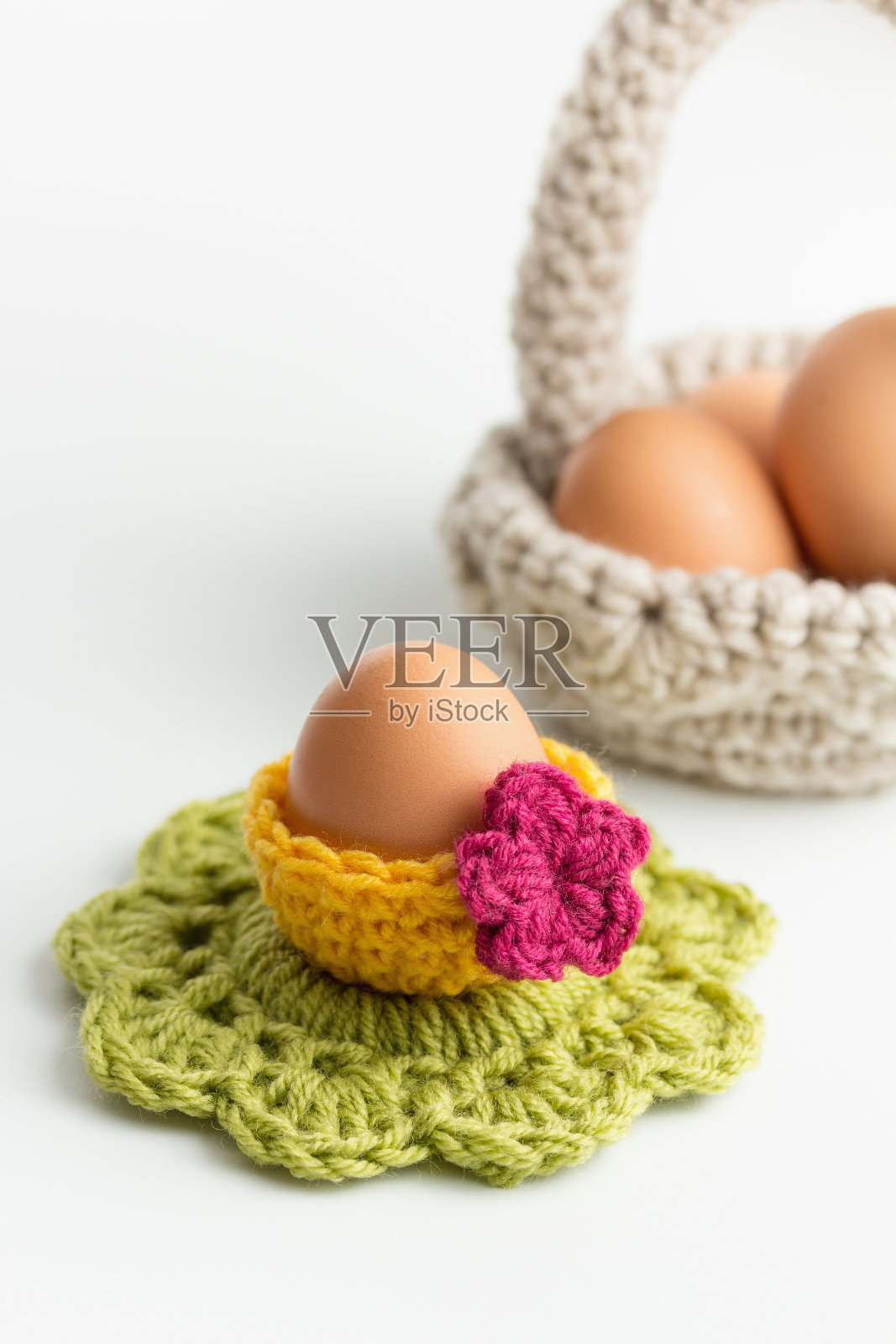 钩针复活节装饰品照片摄影图片