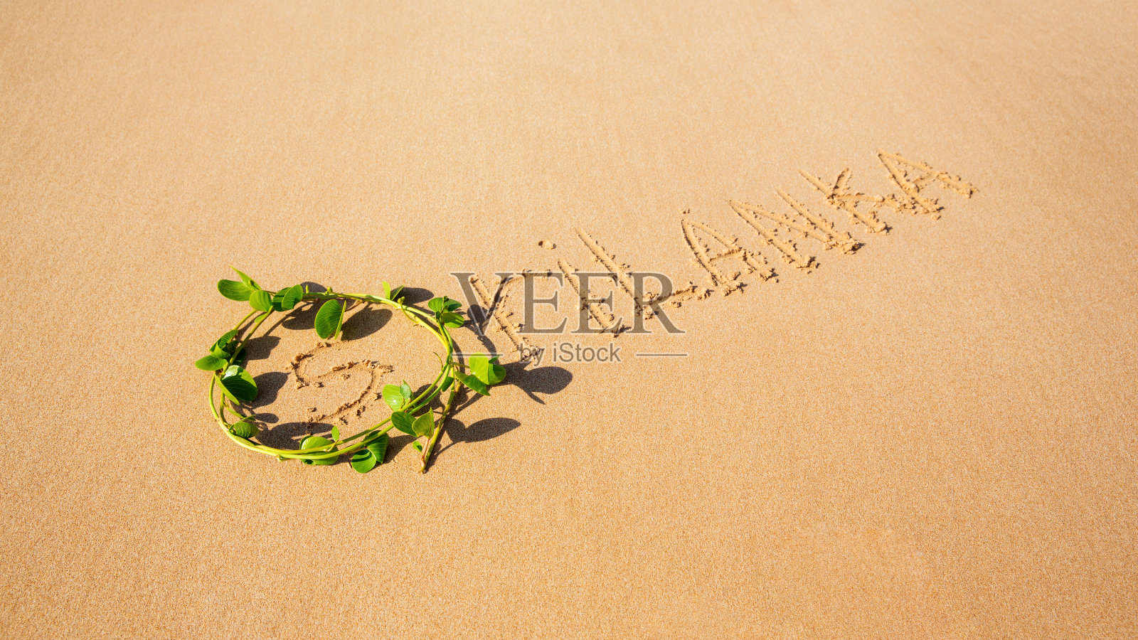 沙上铭文照片摄影图片