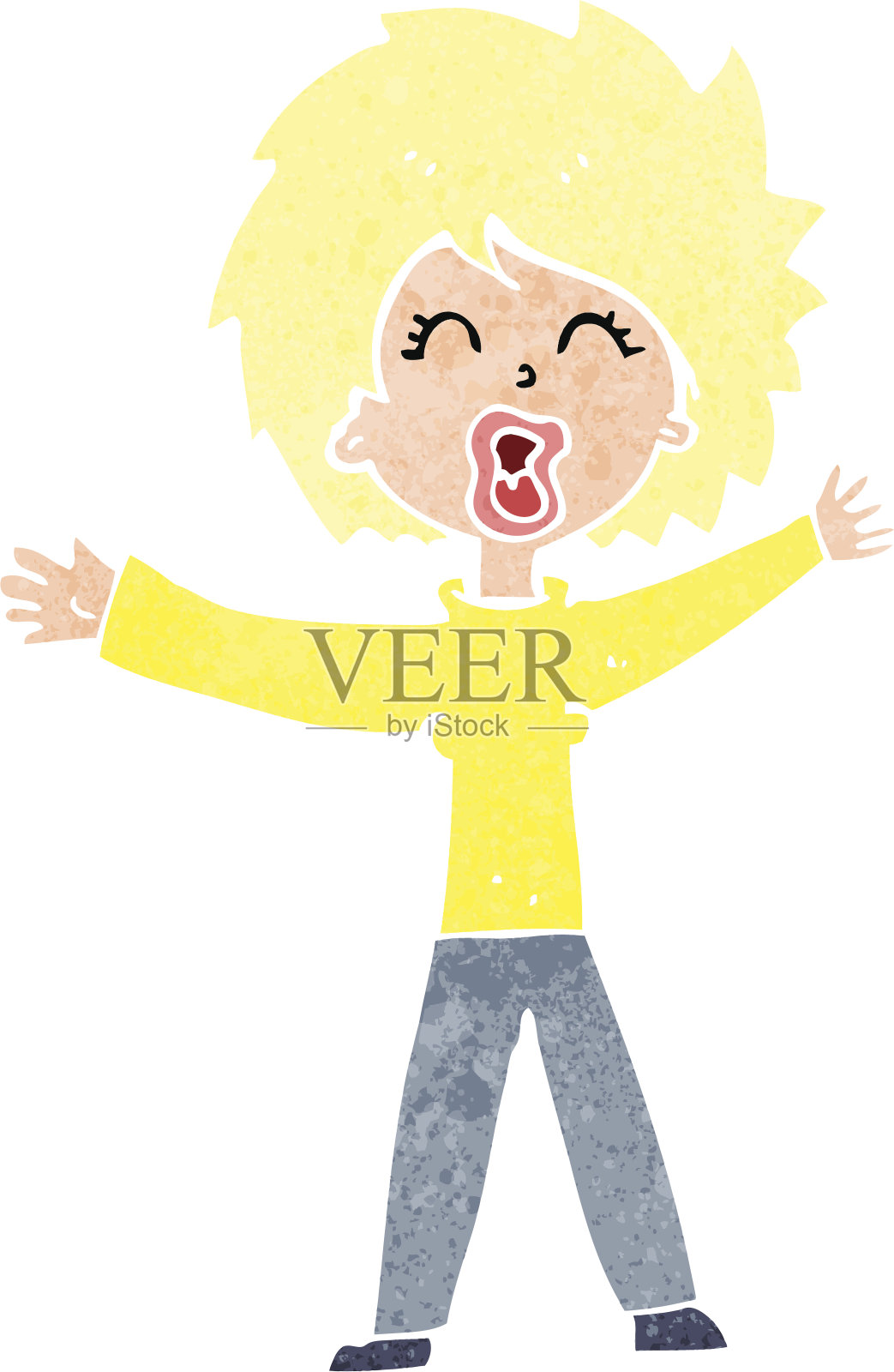 卡通的女人大喊大叫设计元素图片