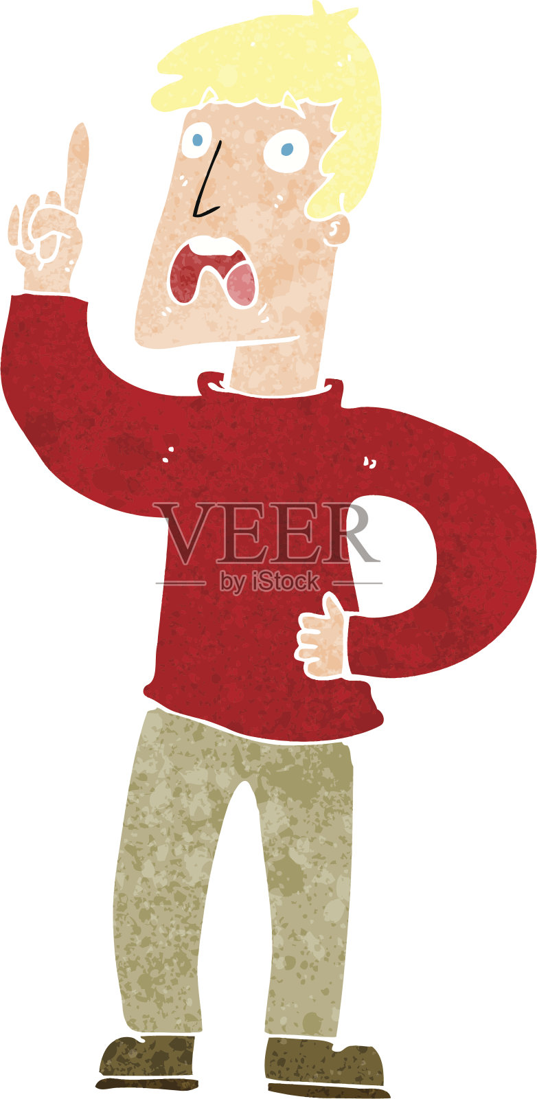 抱怨的卡通男人插画图片素材