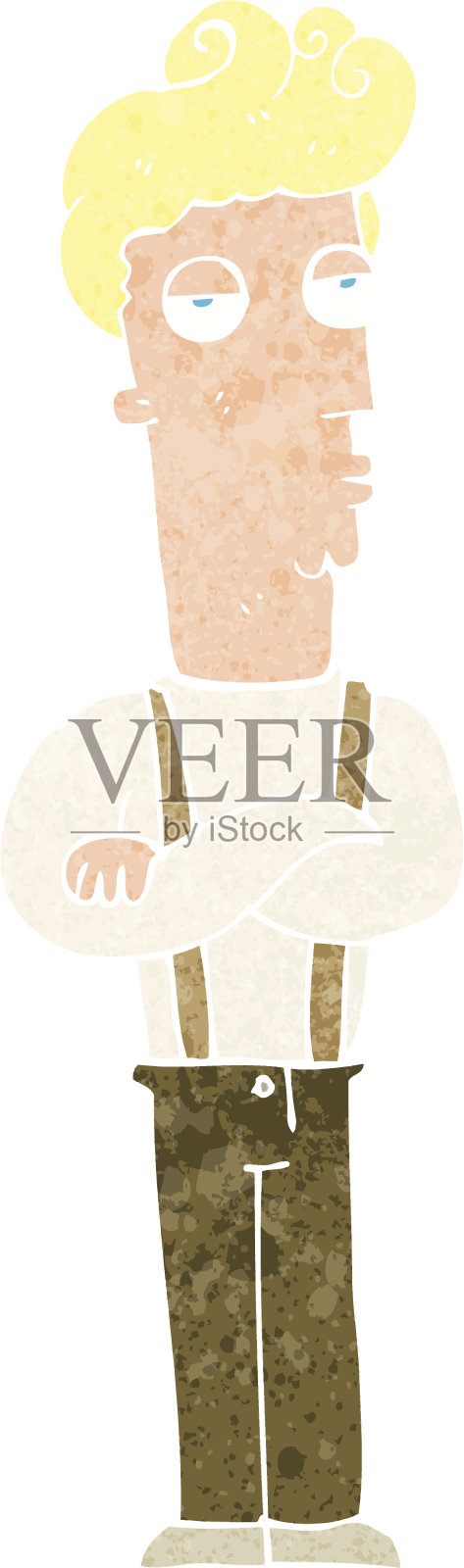 卡通无动于衷的人插画图片素材