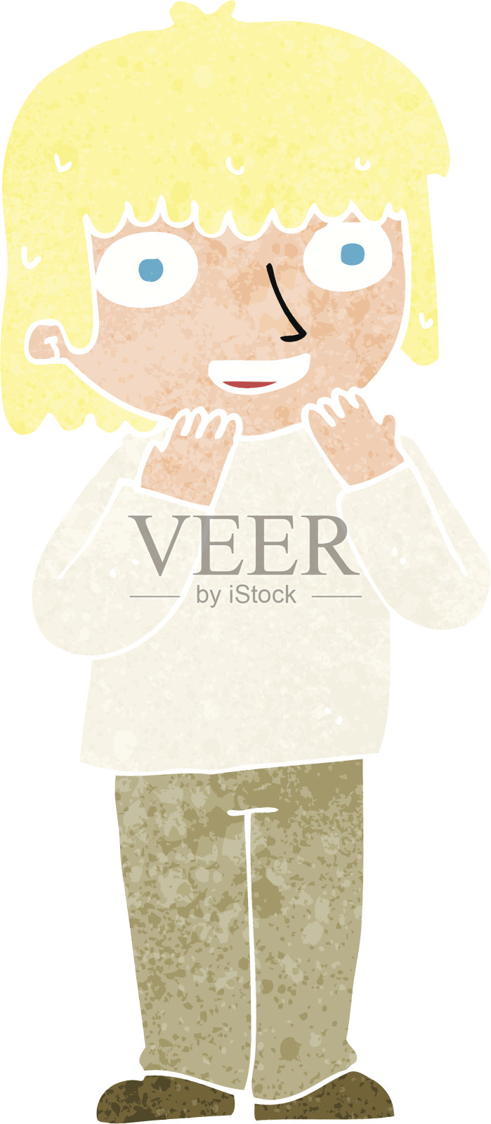 卡通激动人插画图片素材