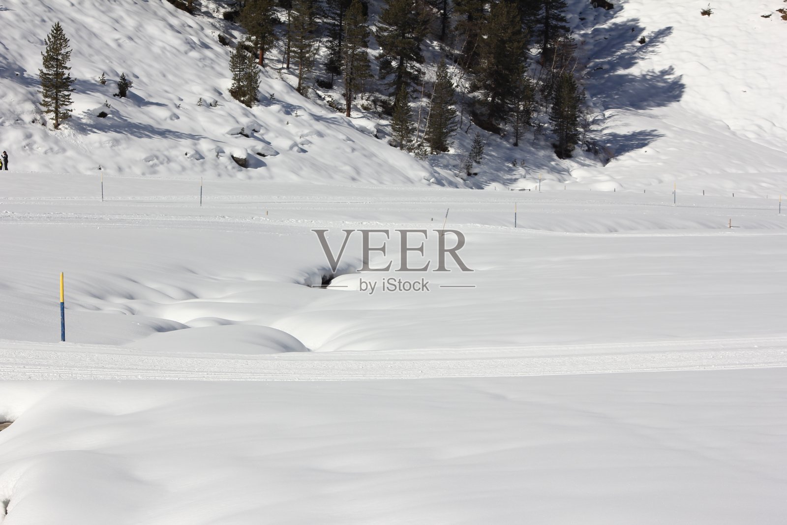 越野滑雪道Sellrain, Lüsens，蒂罗尔，奥地利照片摄影图片