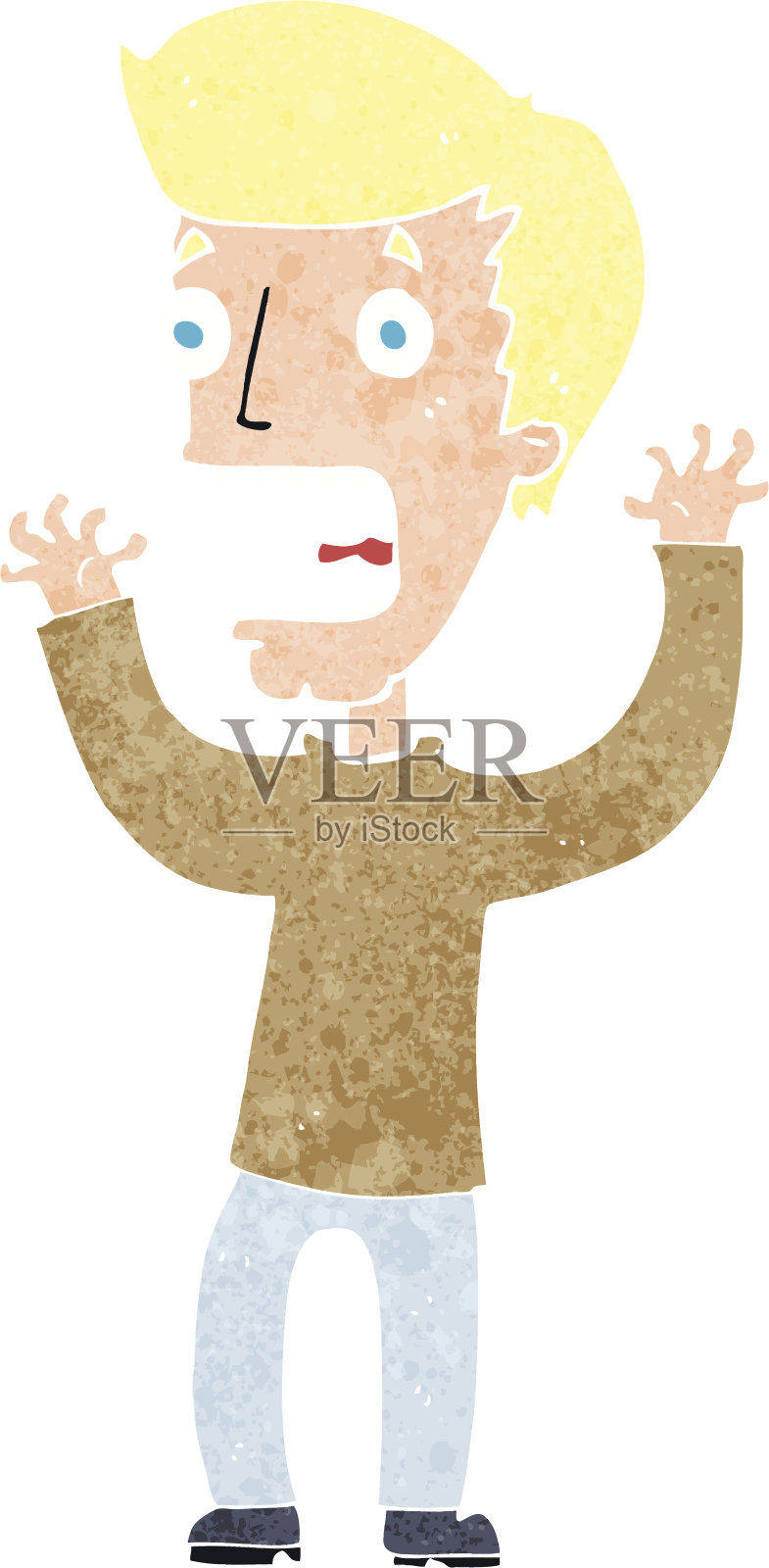 卡通害怕男人设计元素图片