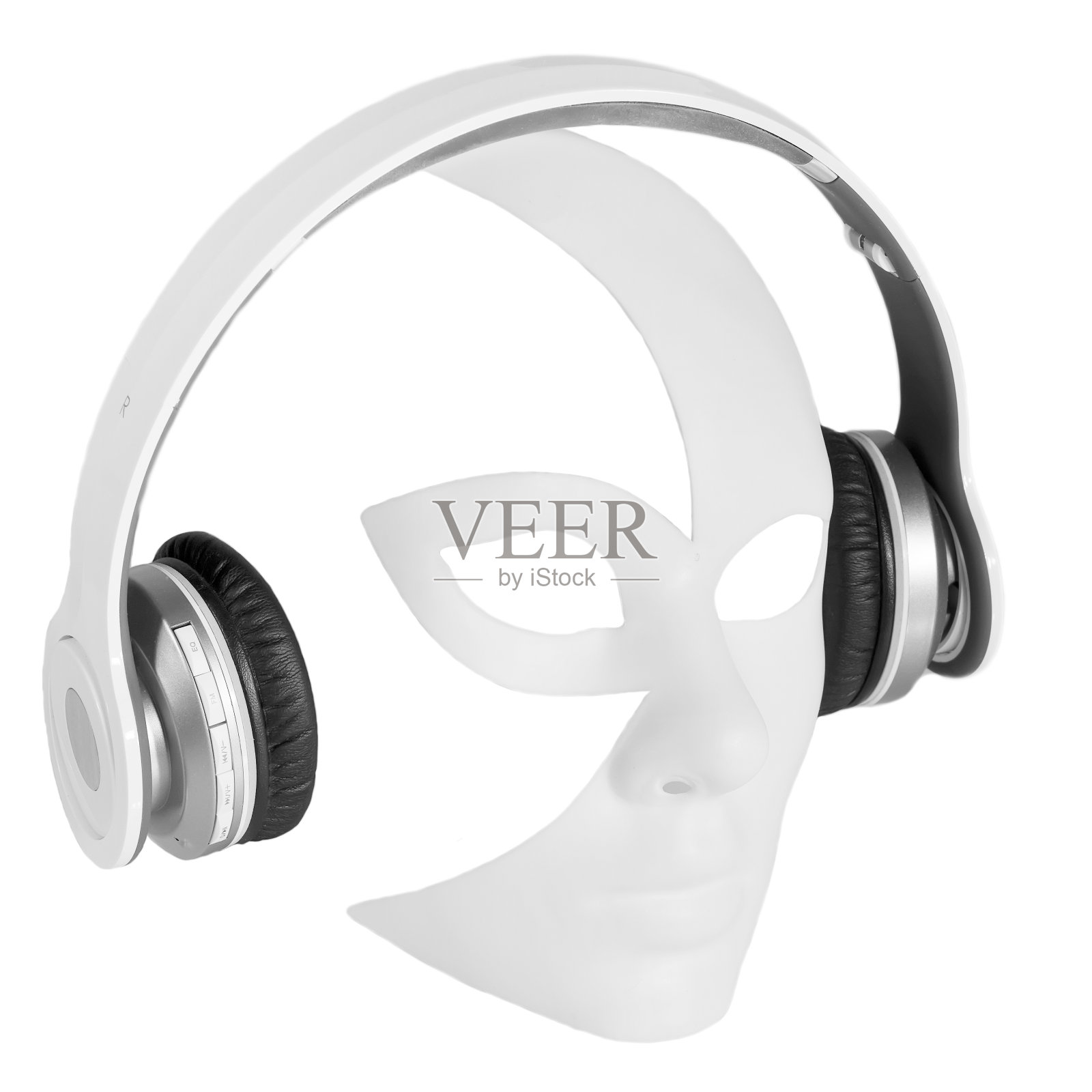 耳机玩家嘉年华面具照片摄影图片