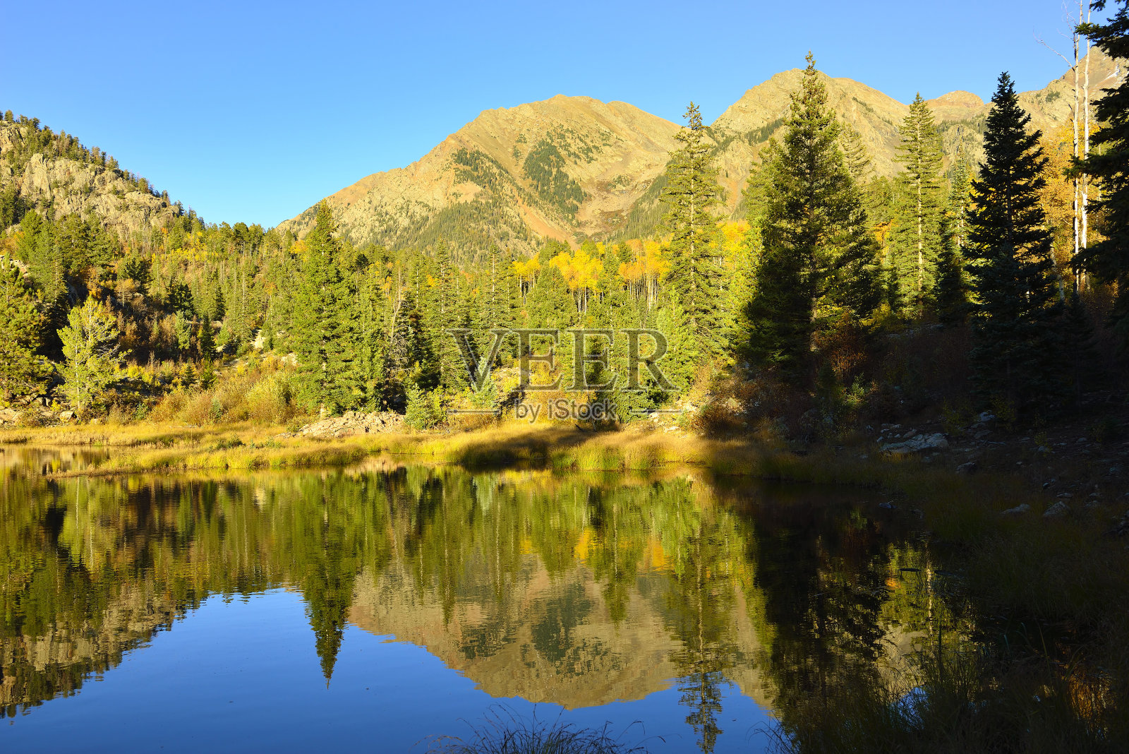 一座山在湖中的倒影照片摄影图片