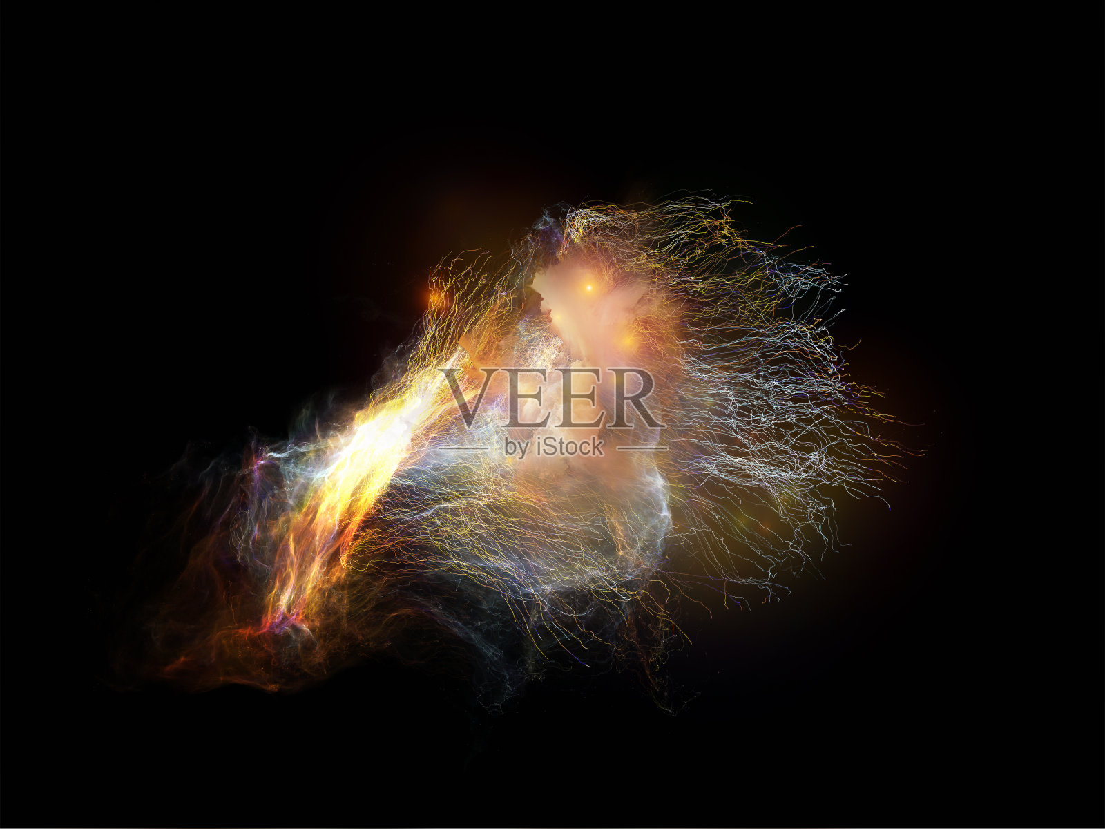 分形水母的发光照片摄影图片