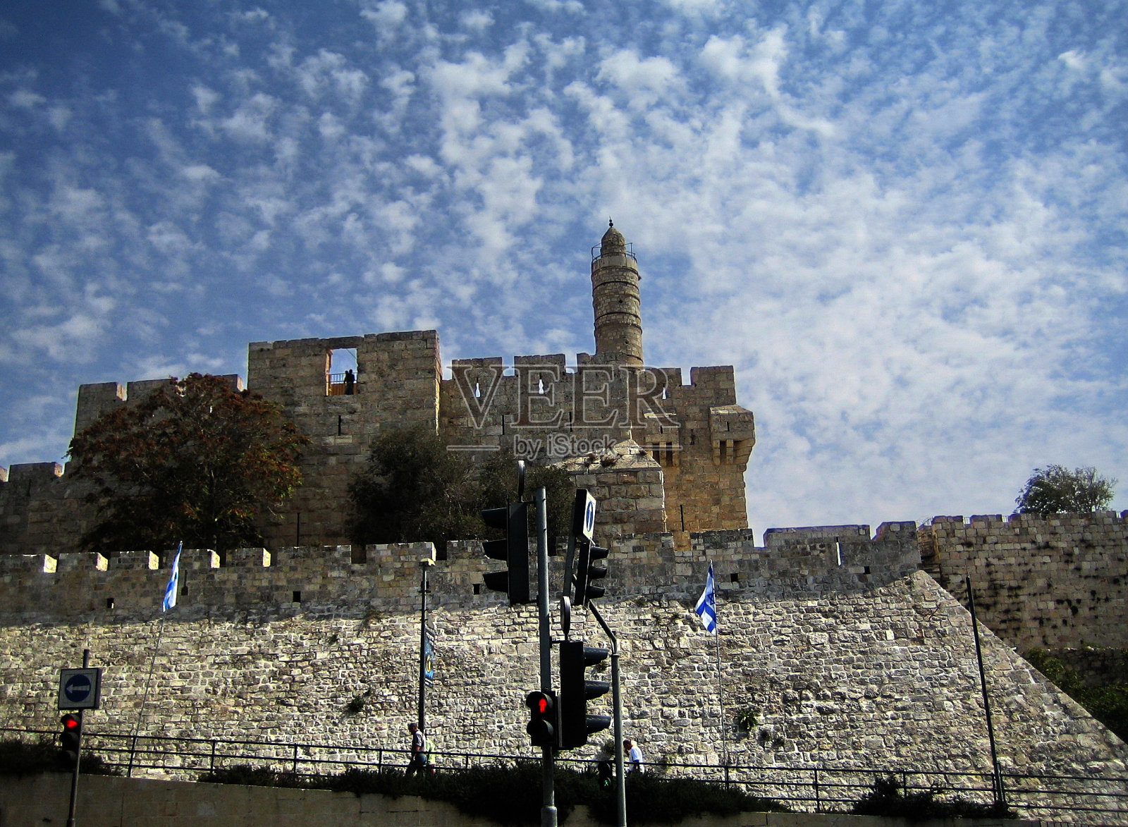 大卫的塔。以色列耶路撒冷的老城。照片摄影图片