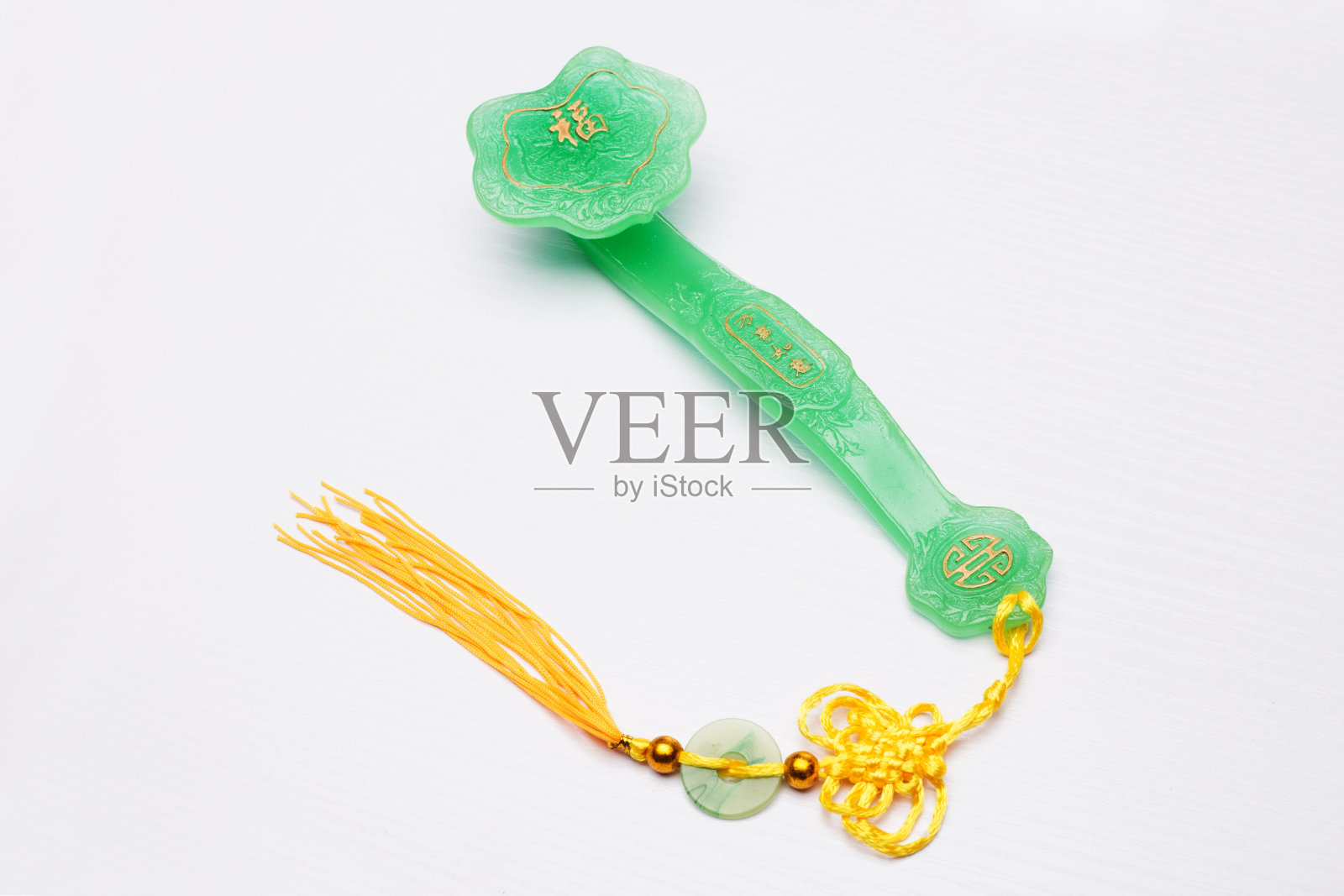 白底玉如意照片摄影图片