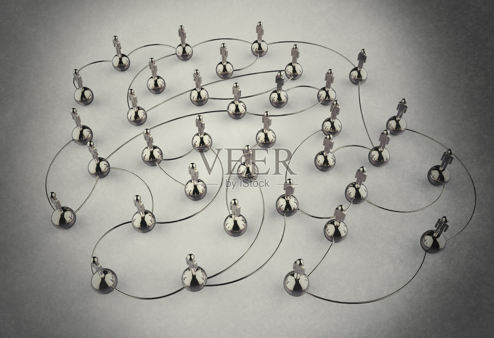 3d不锈钢人类社交网络照片摄影图片