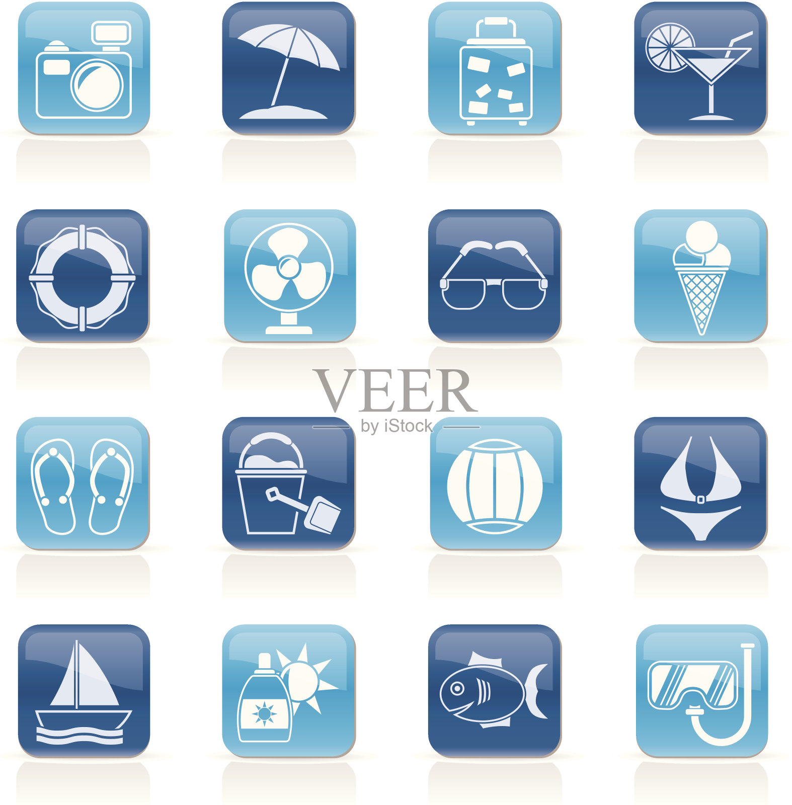 夏季和海滩的标志图标素材