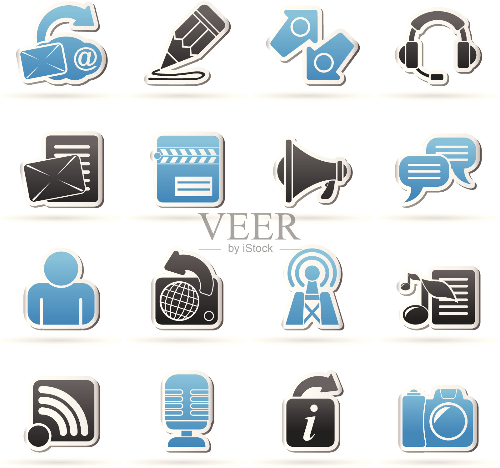 博客、交流和社交网络图标图标素材