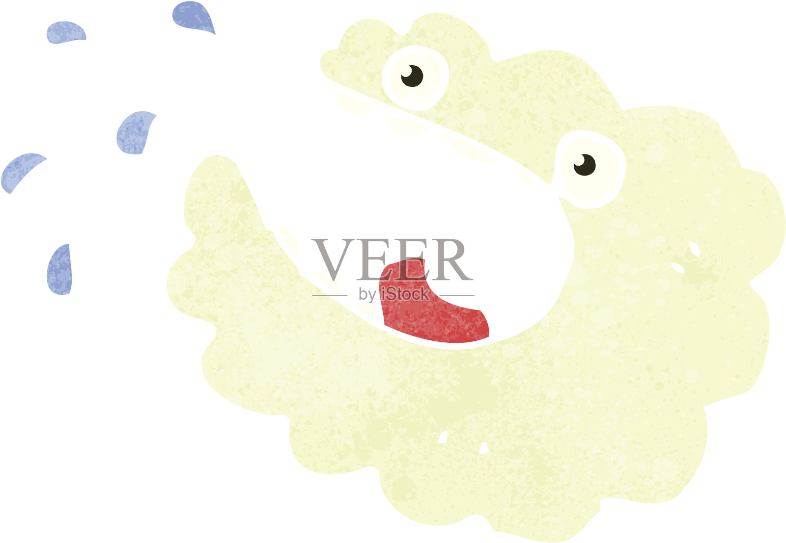 复古的卡通云插画图片素材