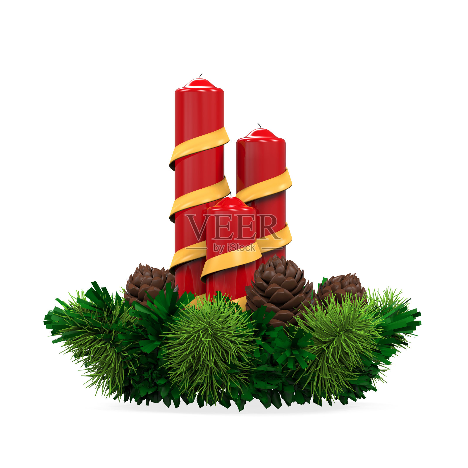 圣诞蜡烛装饰插画图片素材