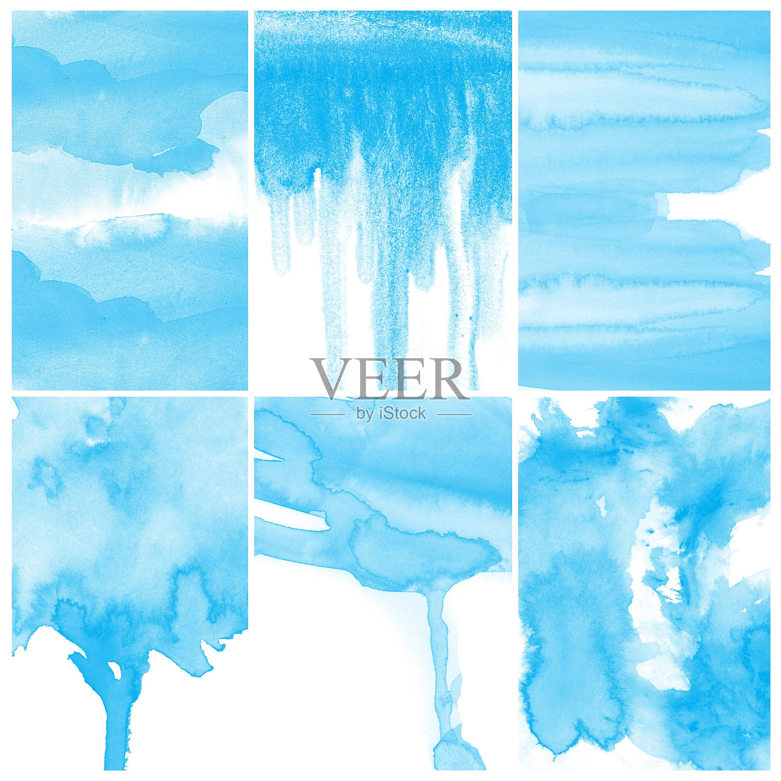 一套彩色水彩画背景照片摄影图片