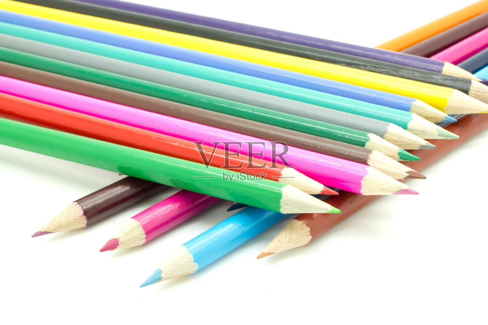 彩色铅笔孤立在白色背景照片摄影图片