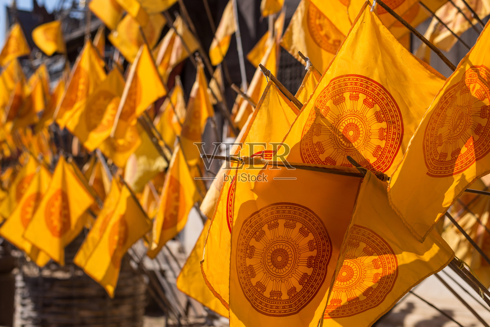 法轮旗象征，法轮照片摄影图片