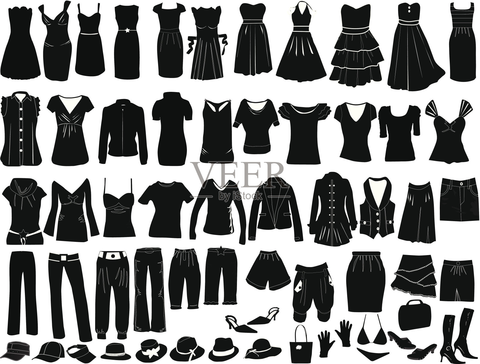 晚礼服及配饰插画图片素材