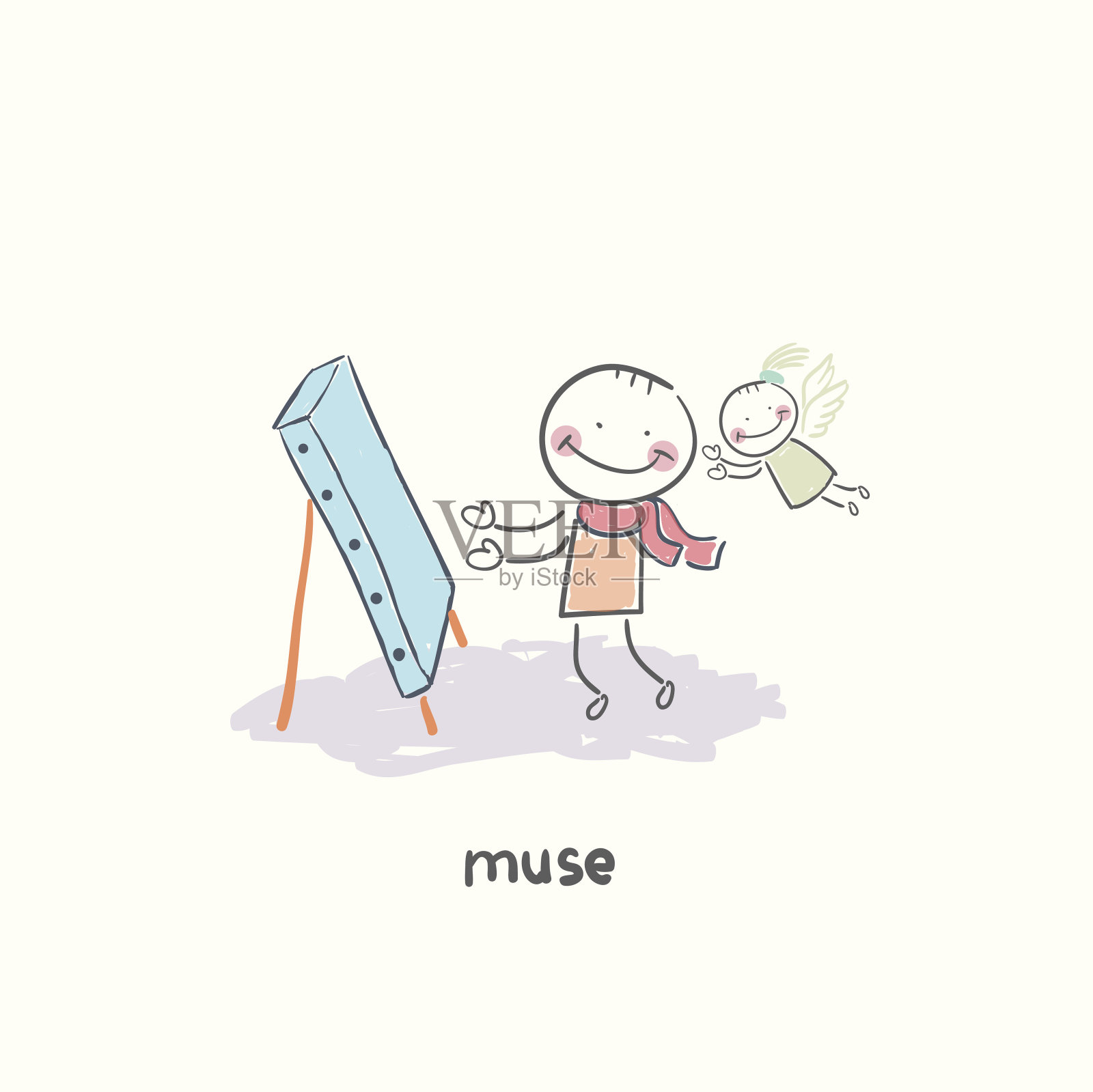 可爱的艺术家插画图片素材