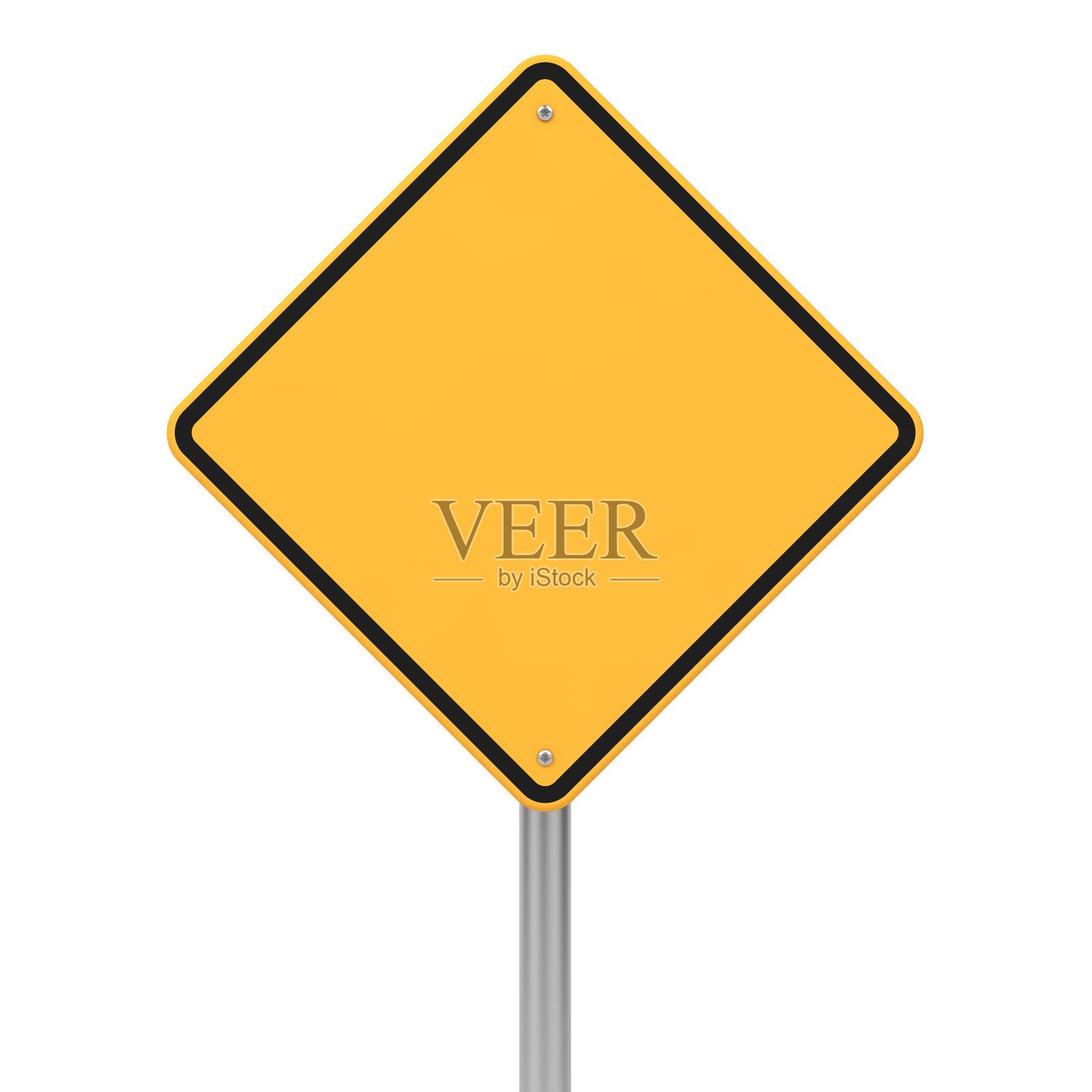 钻石形状的路标。照片摄影图片