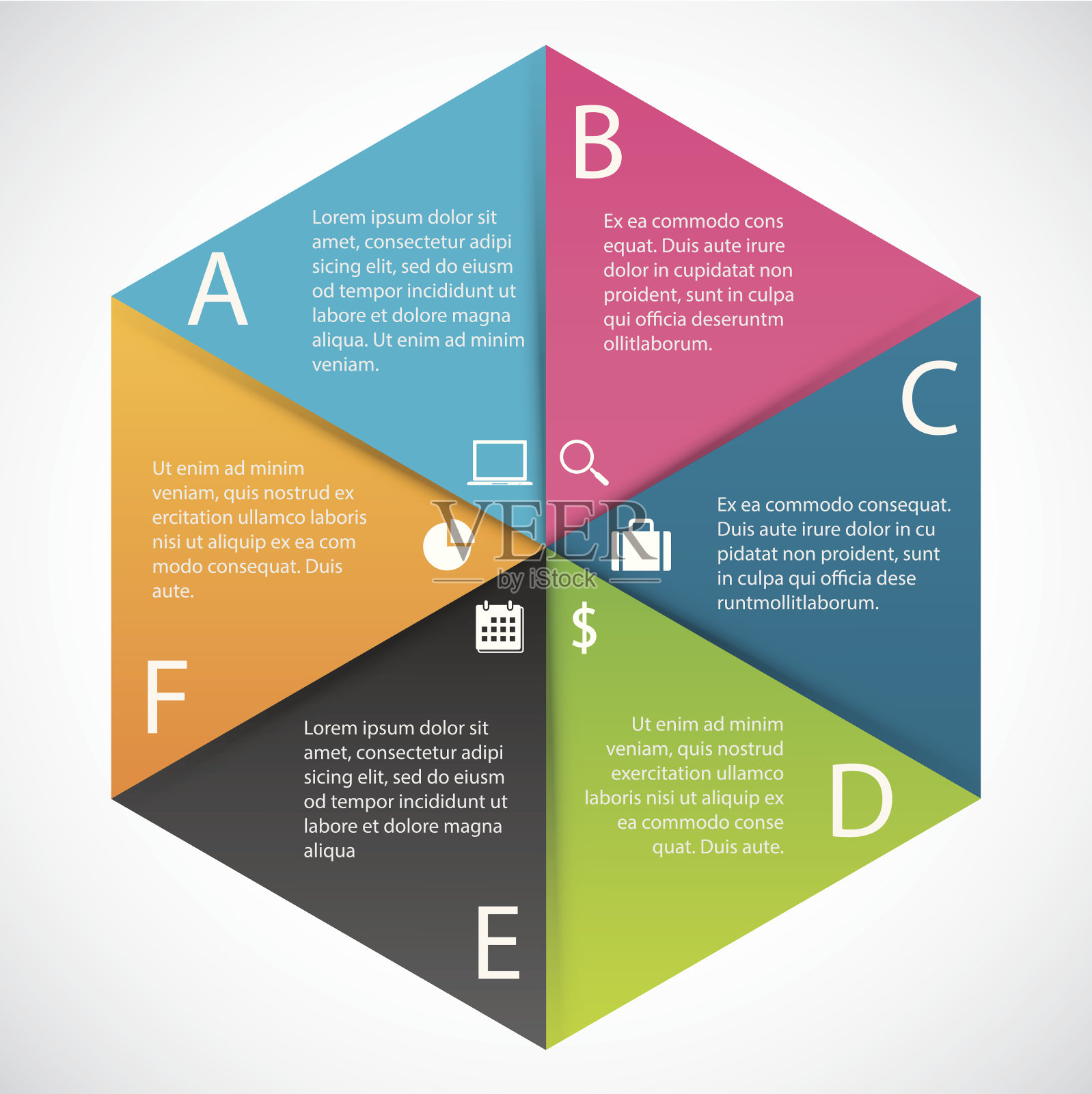 信息图六边形纸插画图片素材