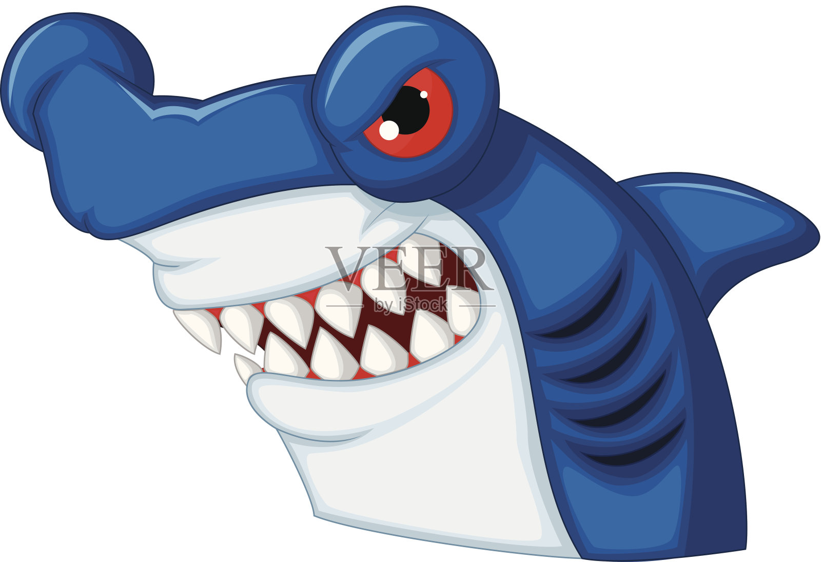 双髻鲨的吉祥物卡通人物插画图片素材