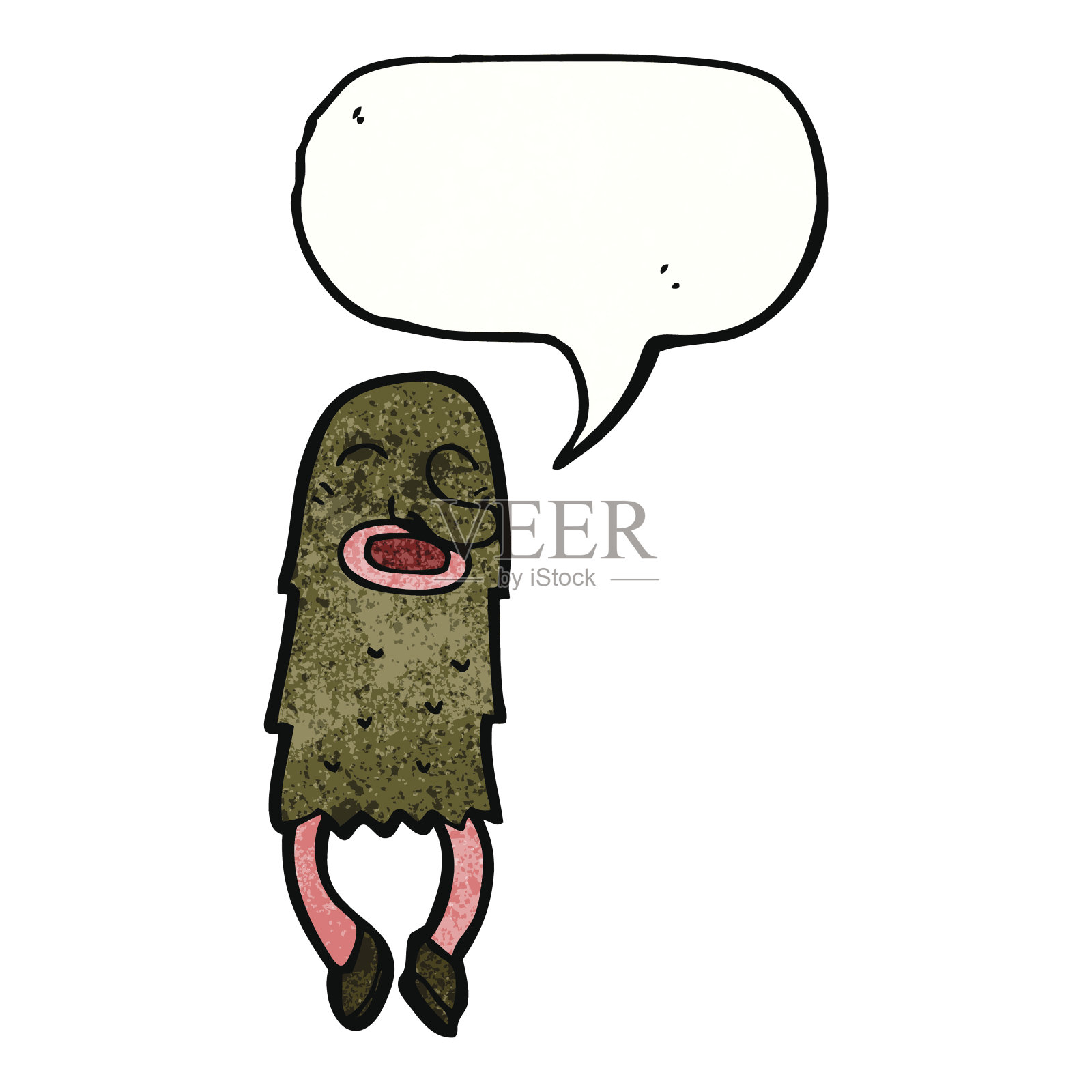 怪兽与语音泡泡卡通插画图片素材